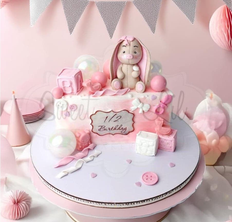1/2 Half Year Birthday Cake