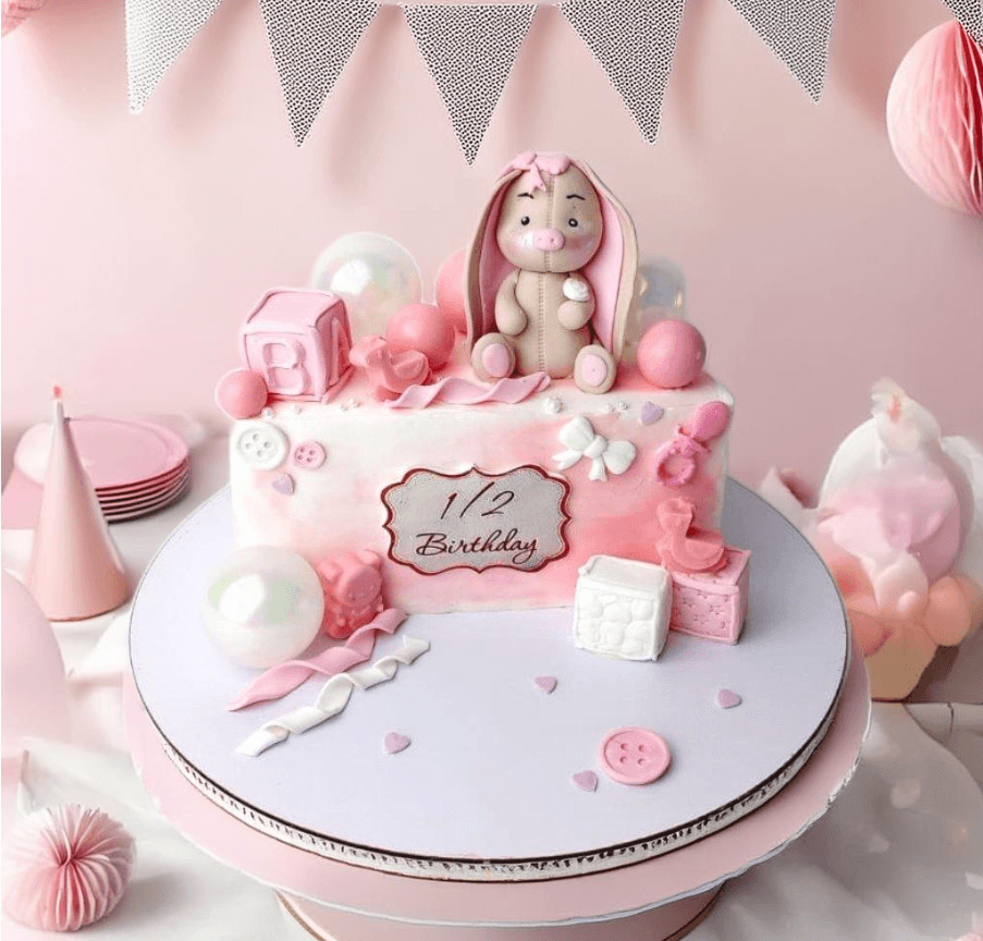 1/2 Half Year Birthday Cake