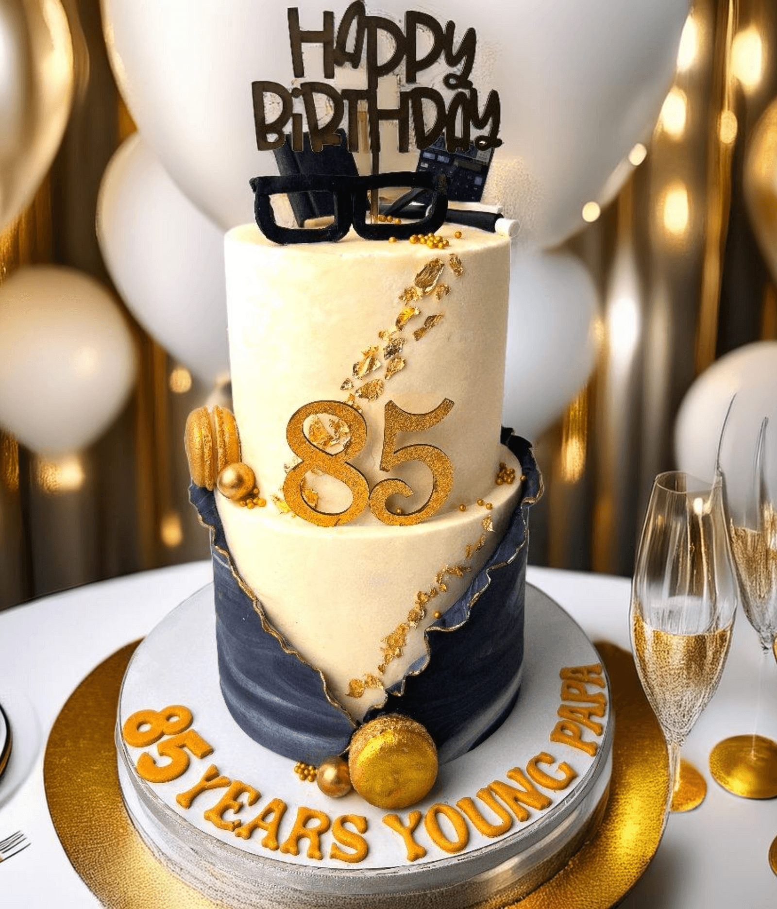 2 Tier 85th Birthday Cake for Father
