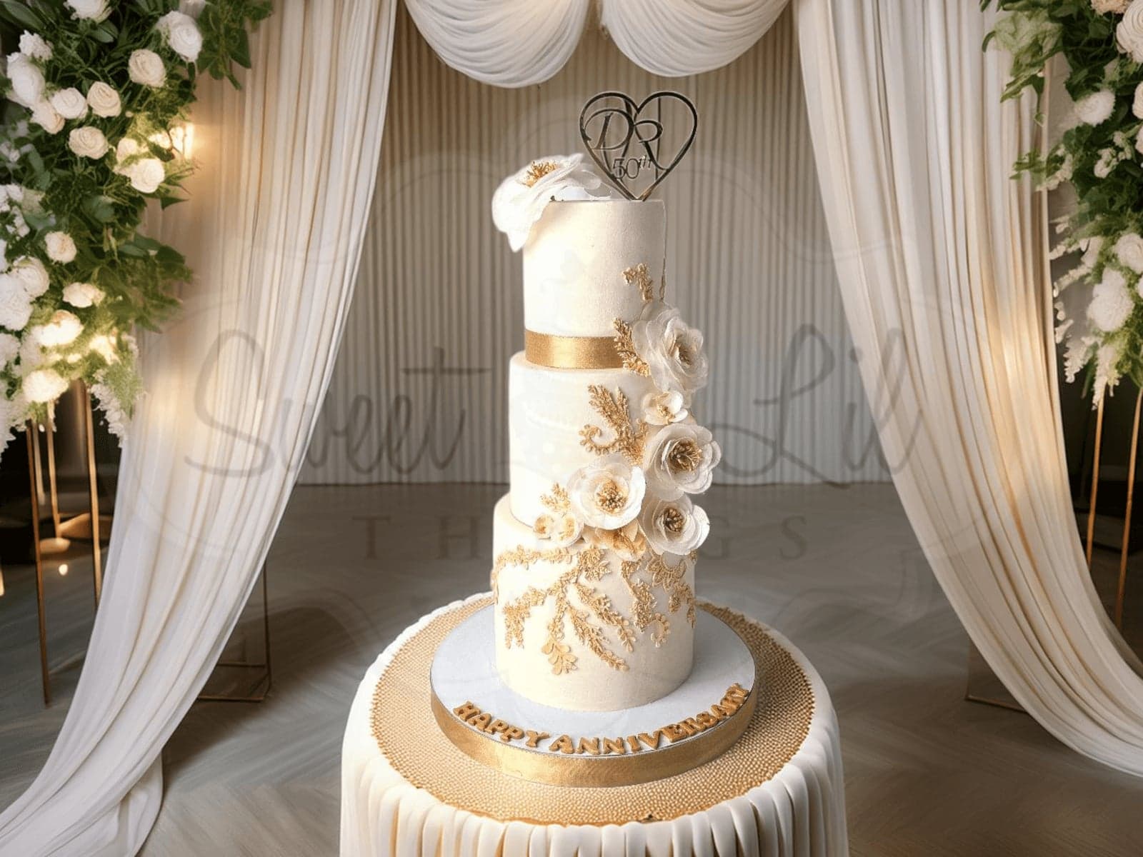 3 Tier 50th Anniversary Cake
