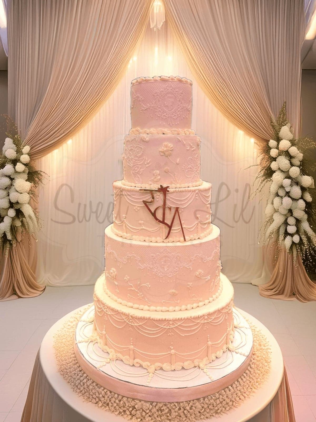 5 Tier Grand Wedding Cake