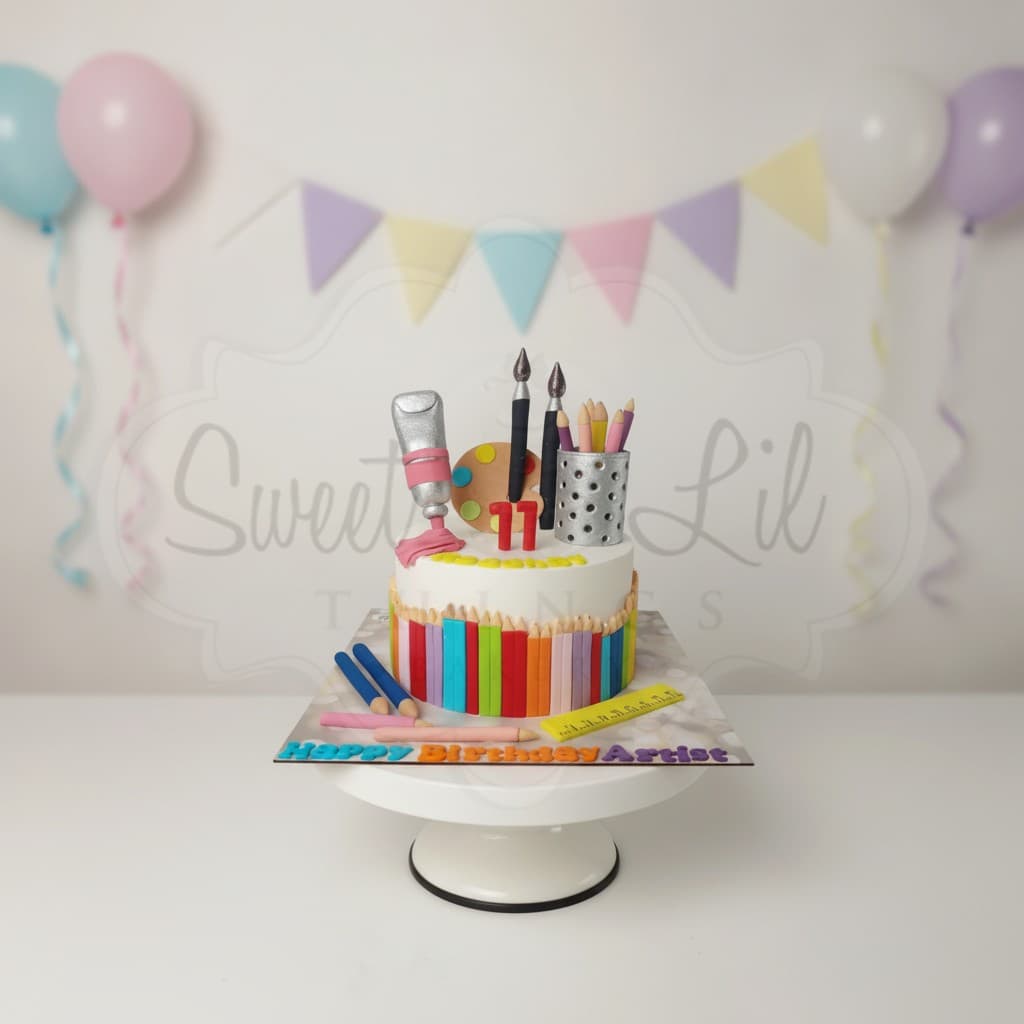Artist Palette Birthday Cake