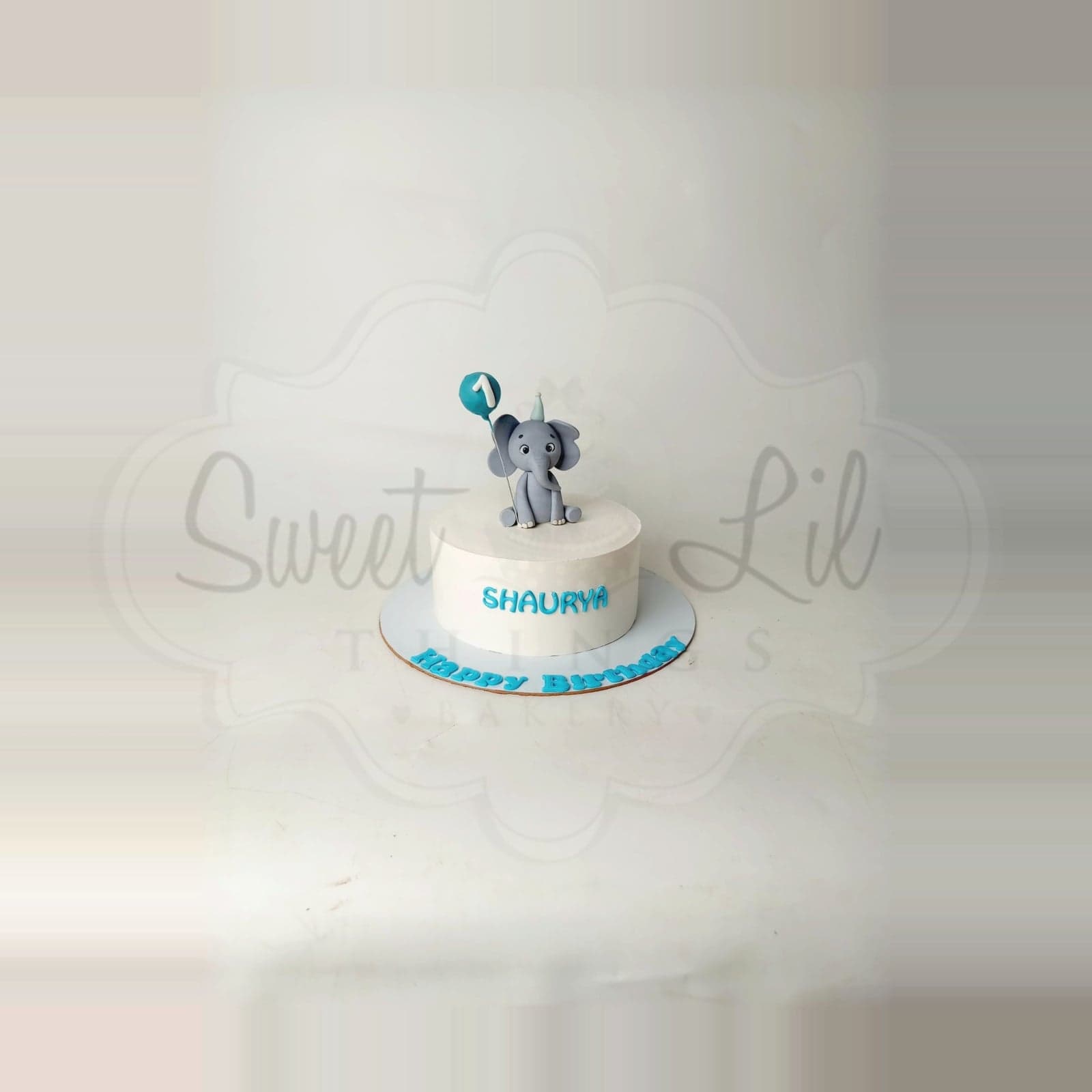 Baby Elephant First Birthday Cake photo 2