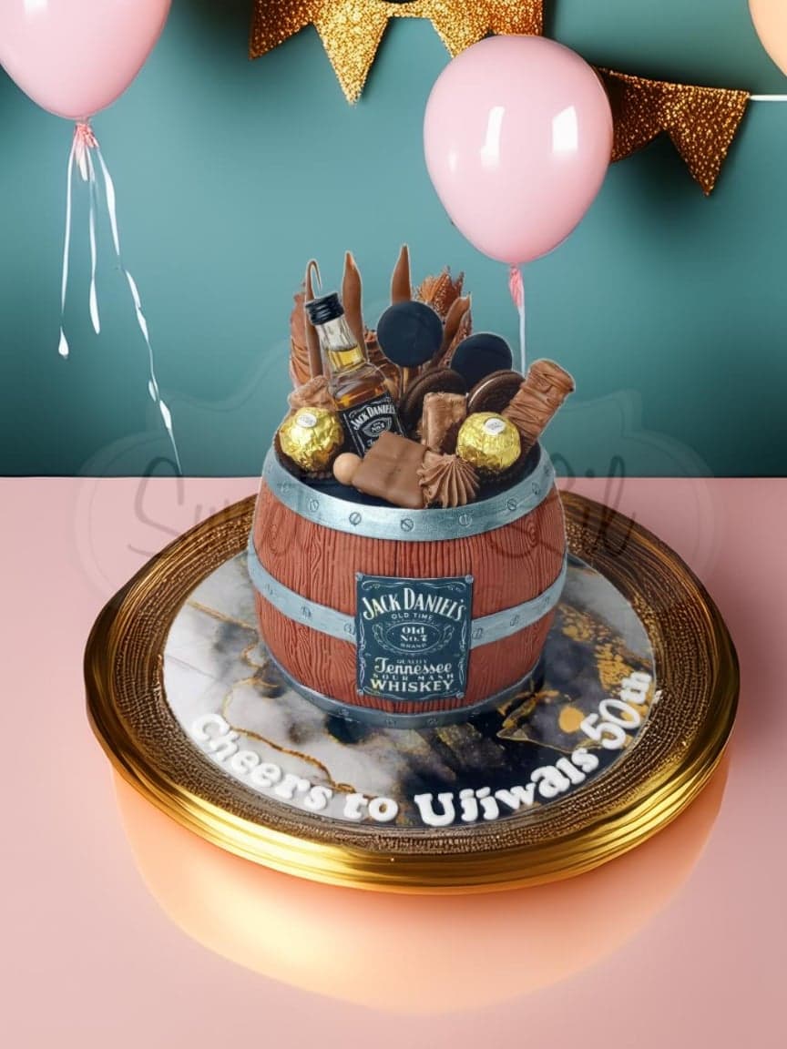 Barrel Shape Whisky Lovers Cake