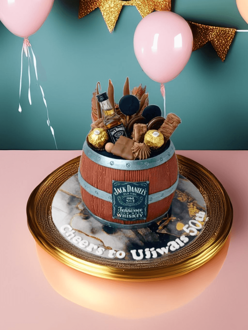 Barrel Shape Whisky Lovers Cake