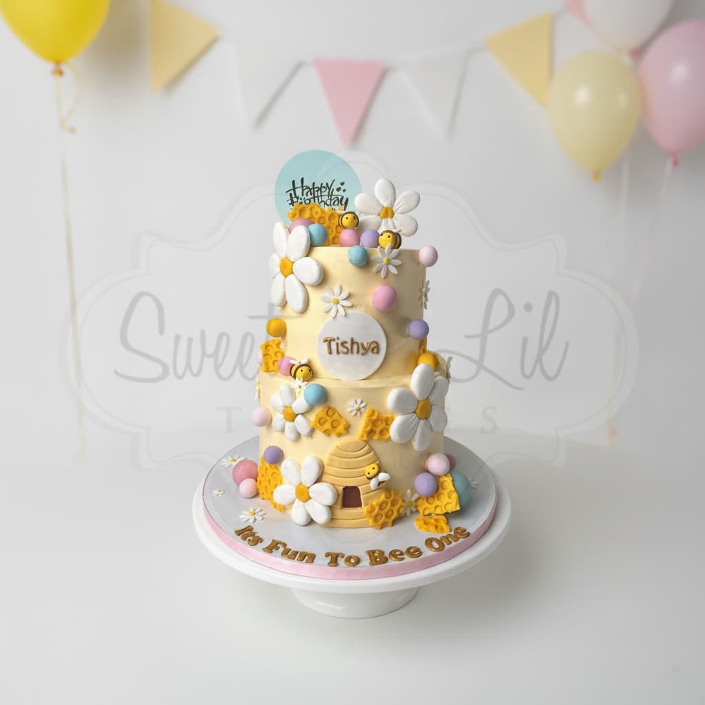 Baby Girl first birthday cake