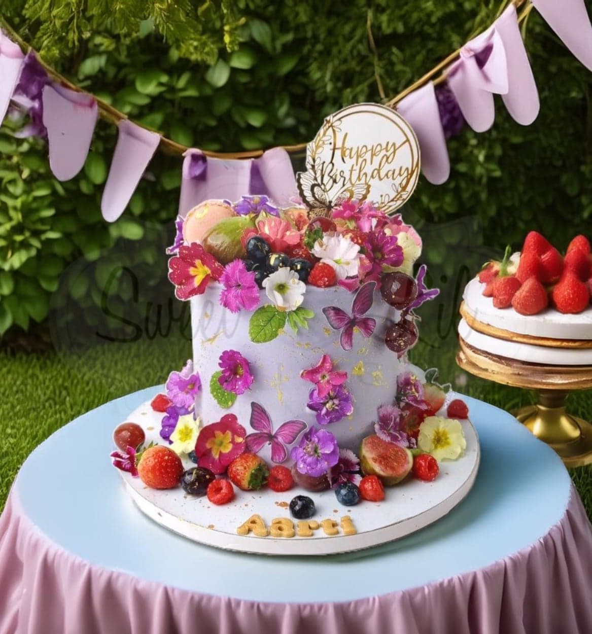 Berries Floral Birthday Cake