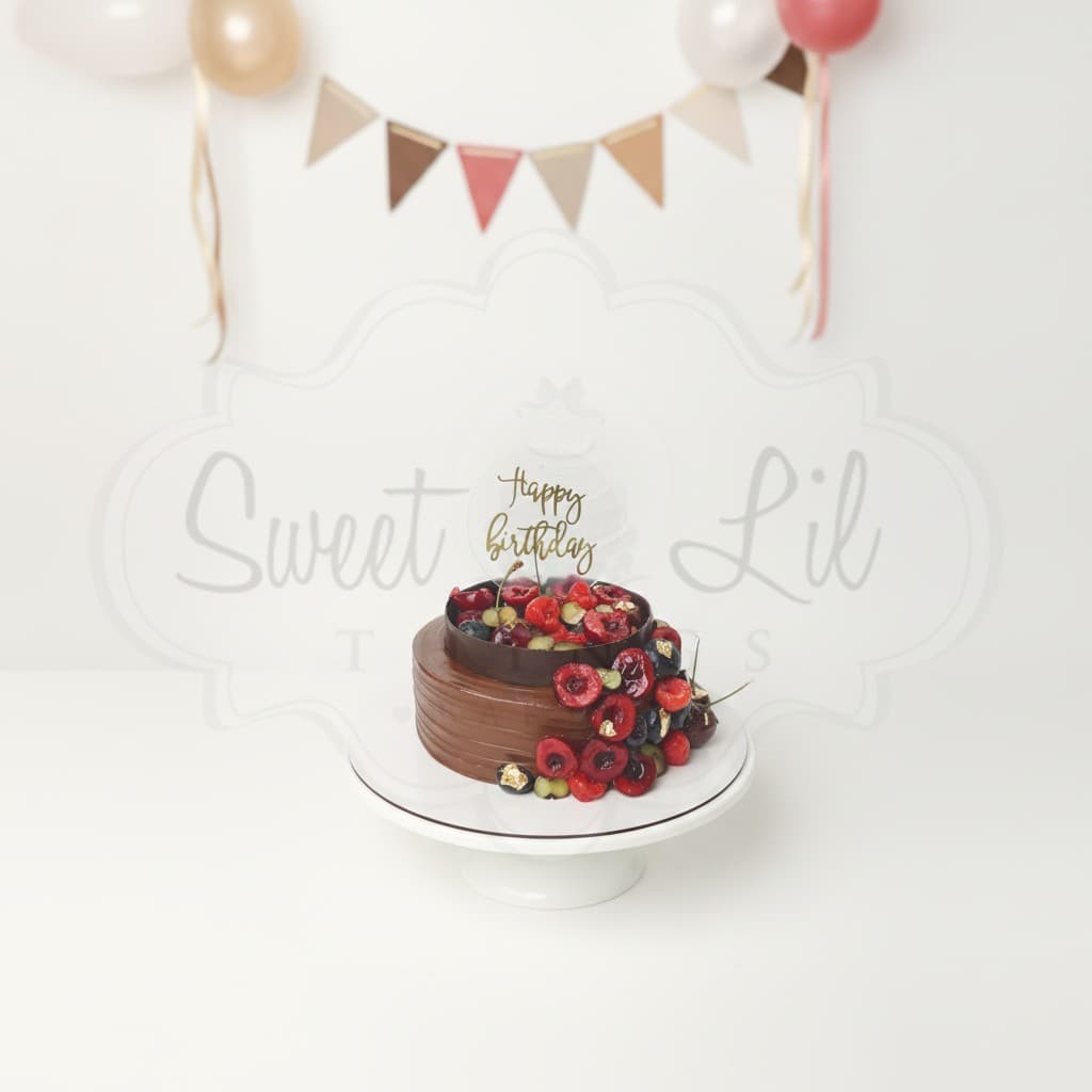 Chocolate Bark and Cherries Cake