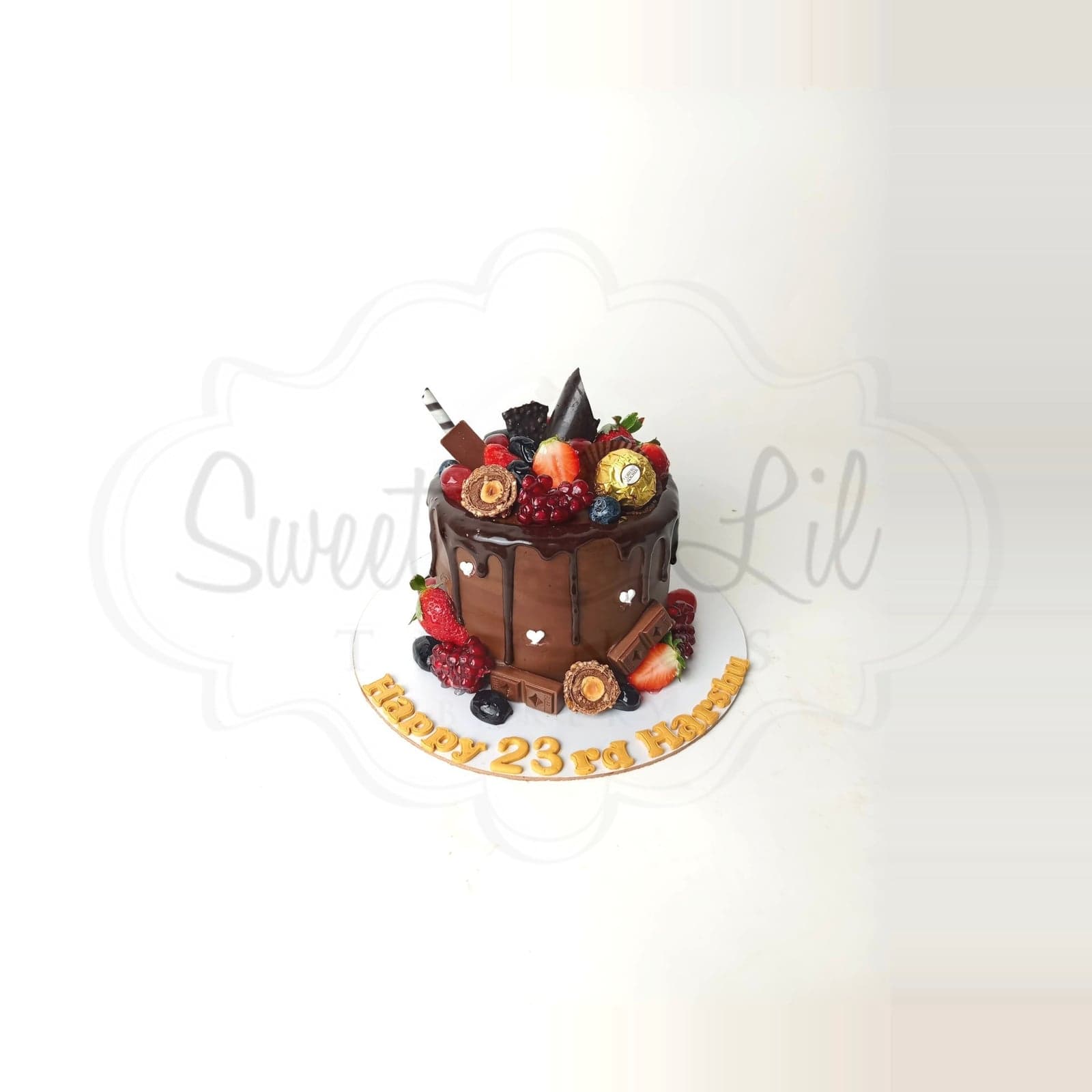 Chocolate Drip Strawberry Praline Cake photo 2