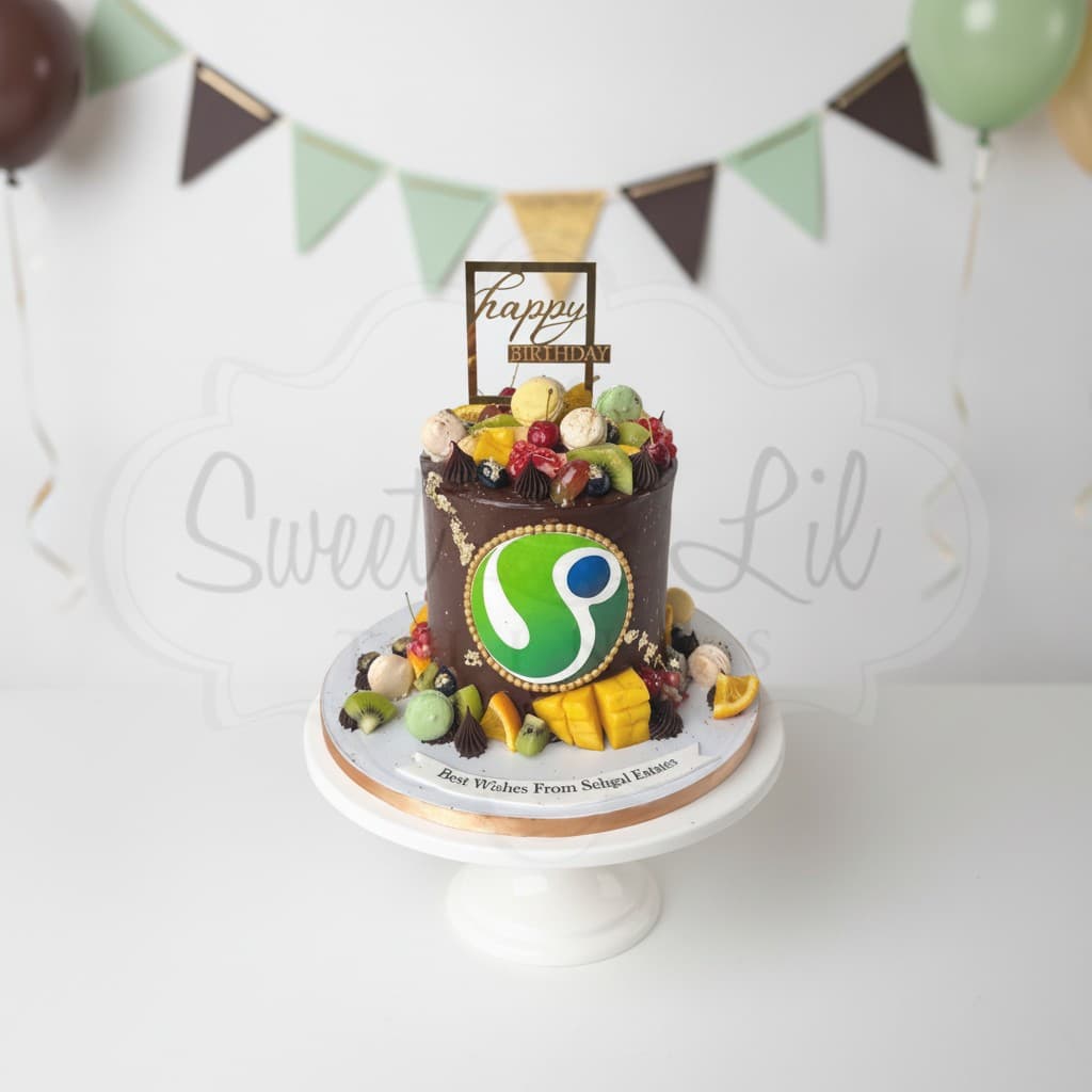 Corporate Cake — Fruit Macaron Drip