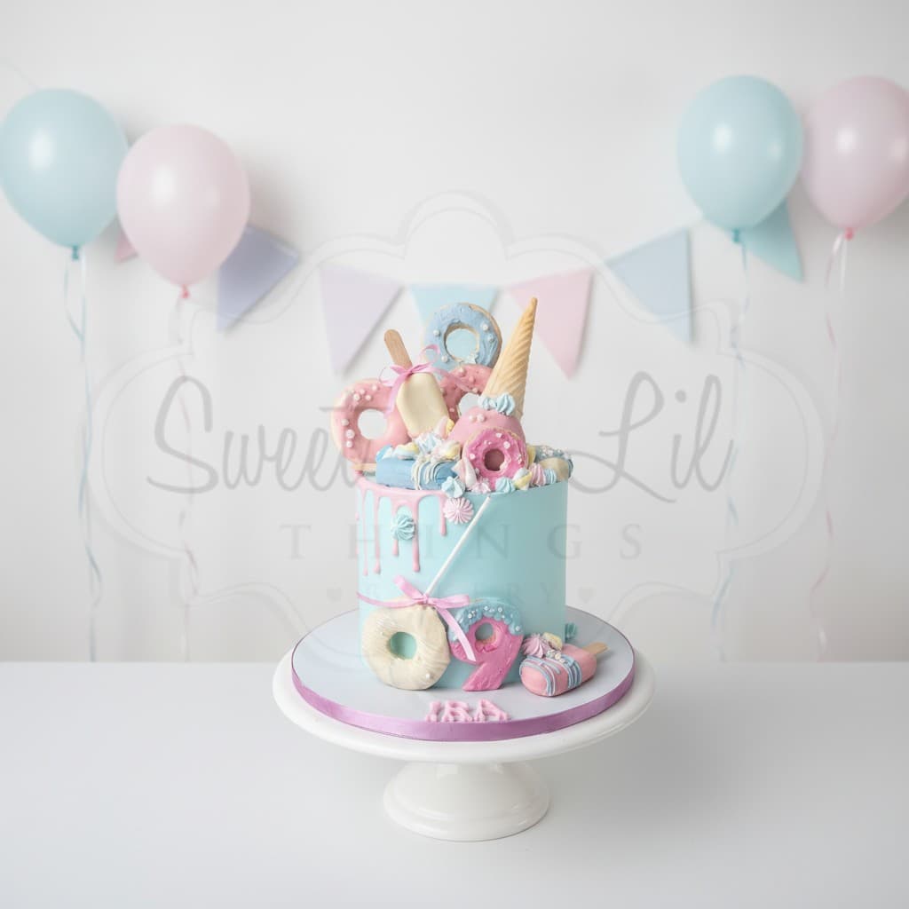 Donuts and Ice Cream Birthday Cake