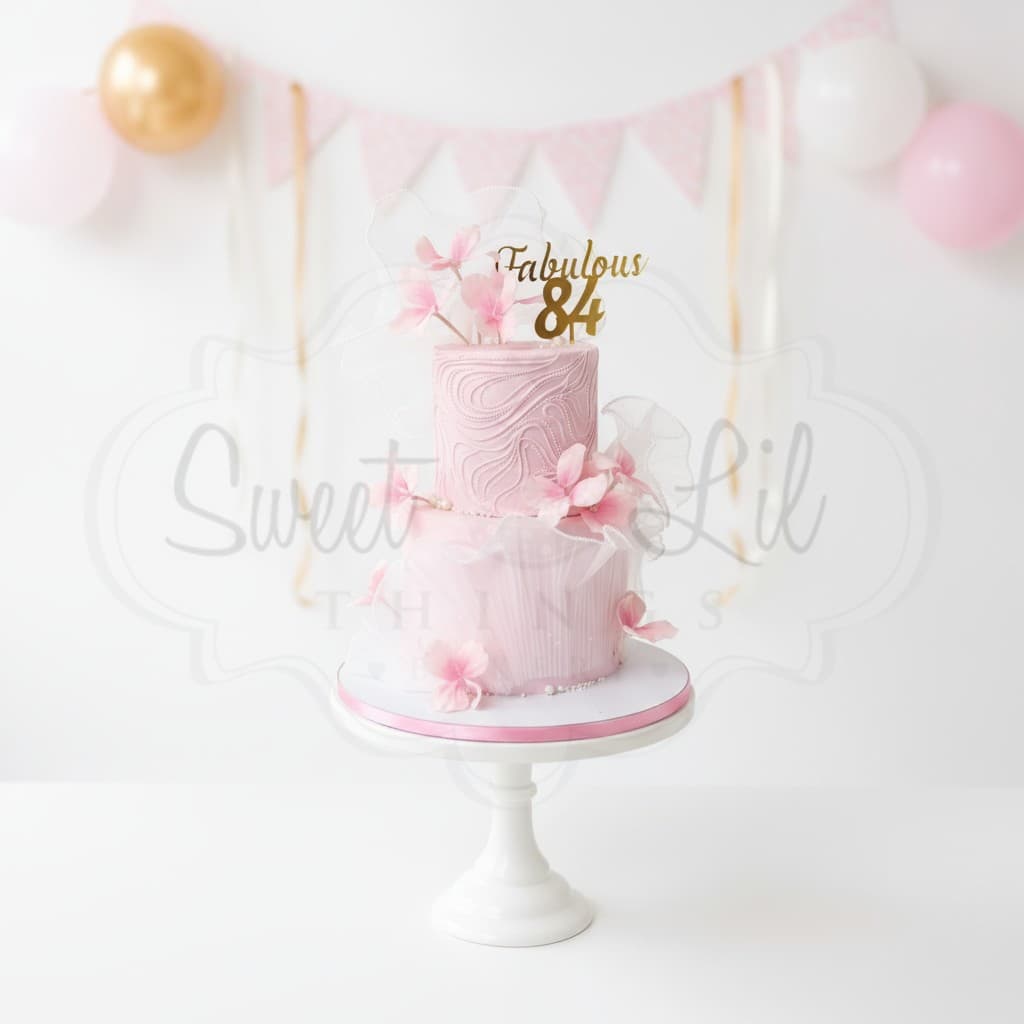 Pink flower lace cake