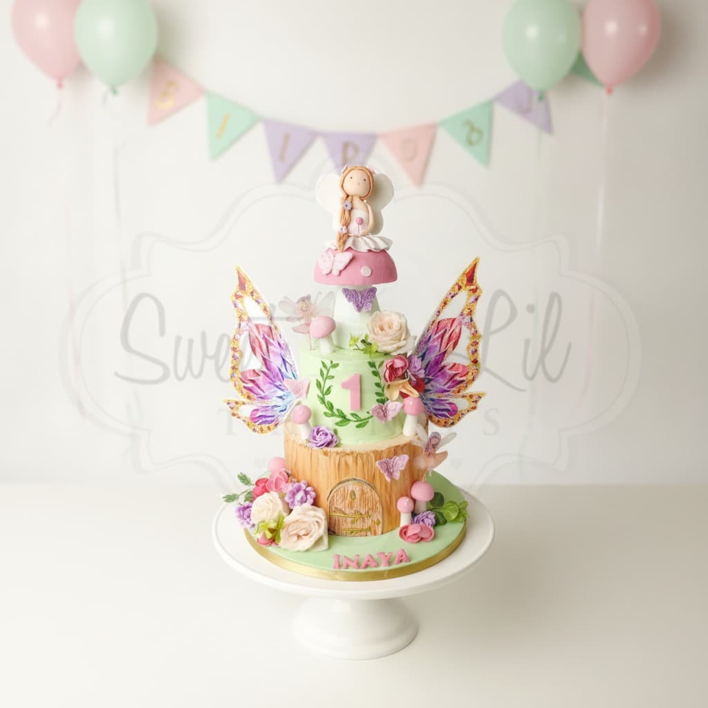 Fairy Garden First Birthday Cake