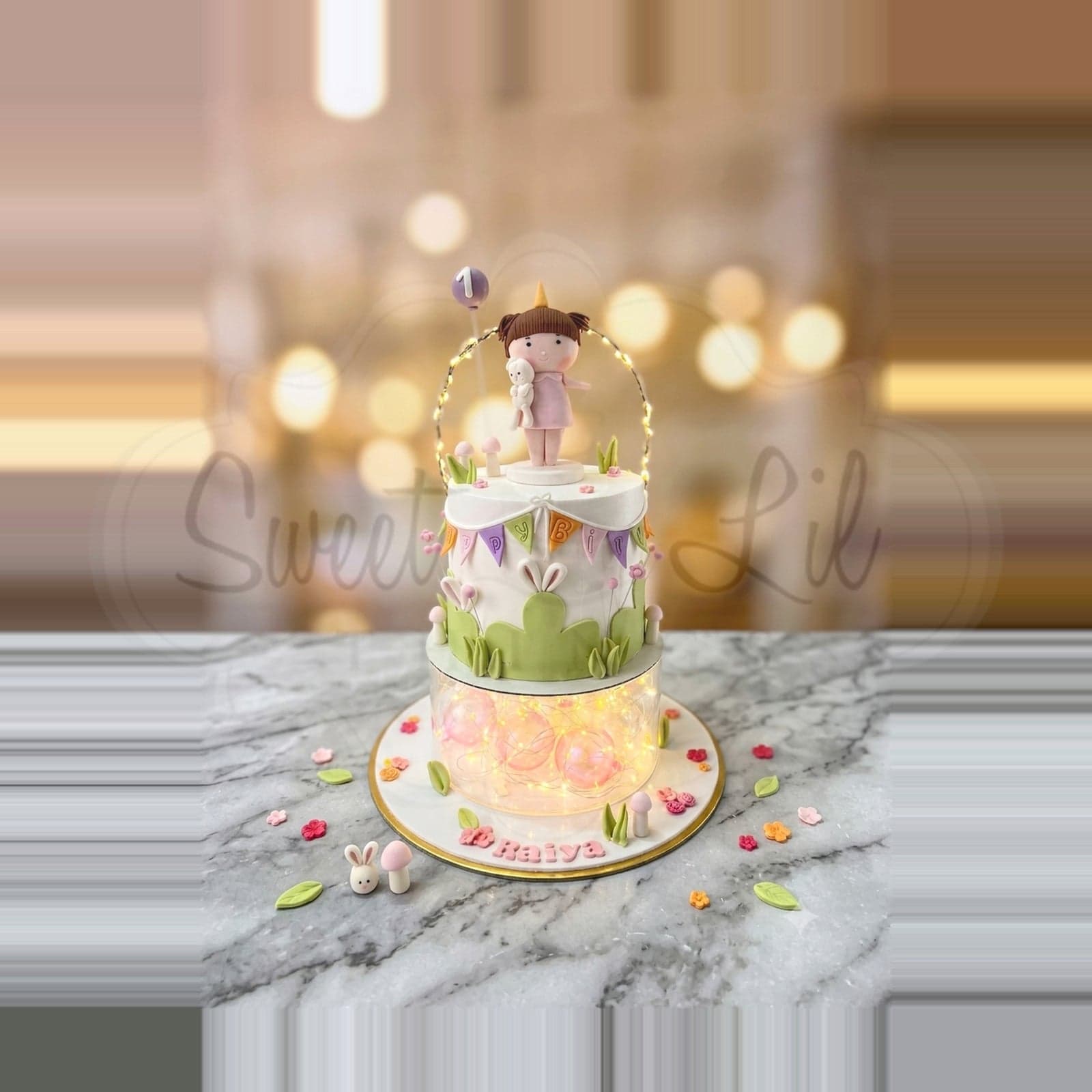 Fairy Lights Garden Birthday Cake photo 2
