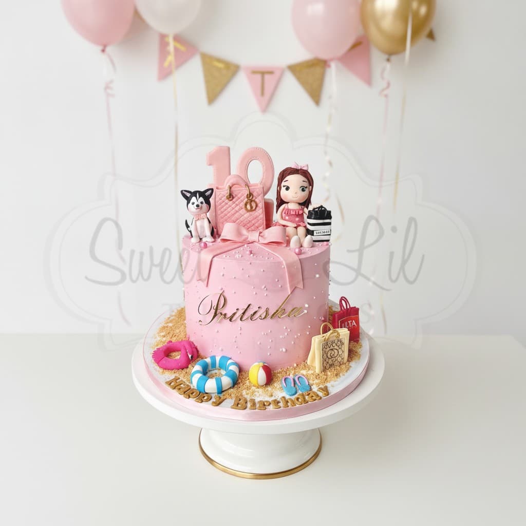 Swimming theme cake