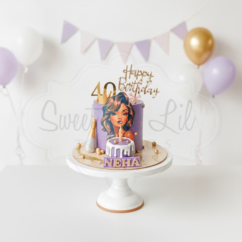 Glam Woman 40th birthday cake