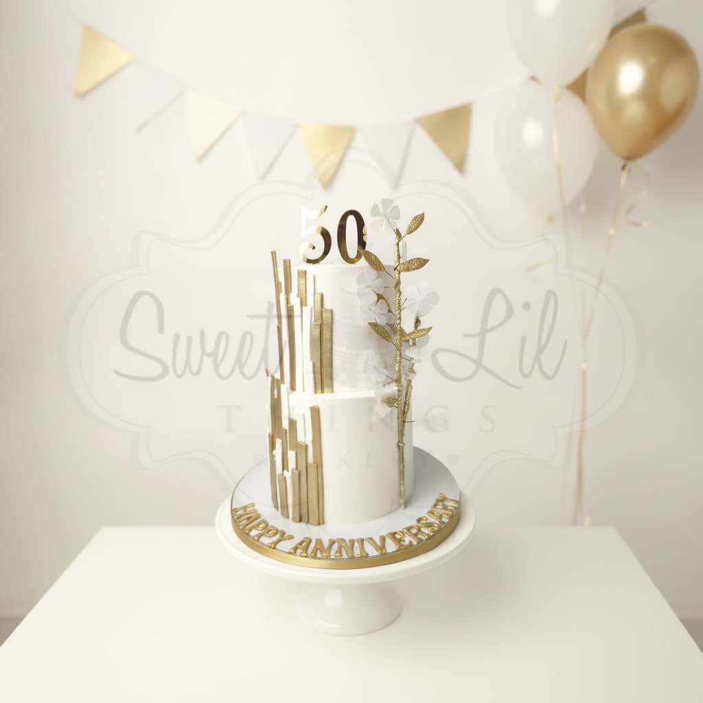 Golden Jubilee Gold Panel Cake