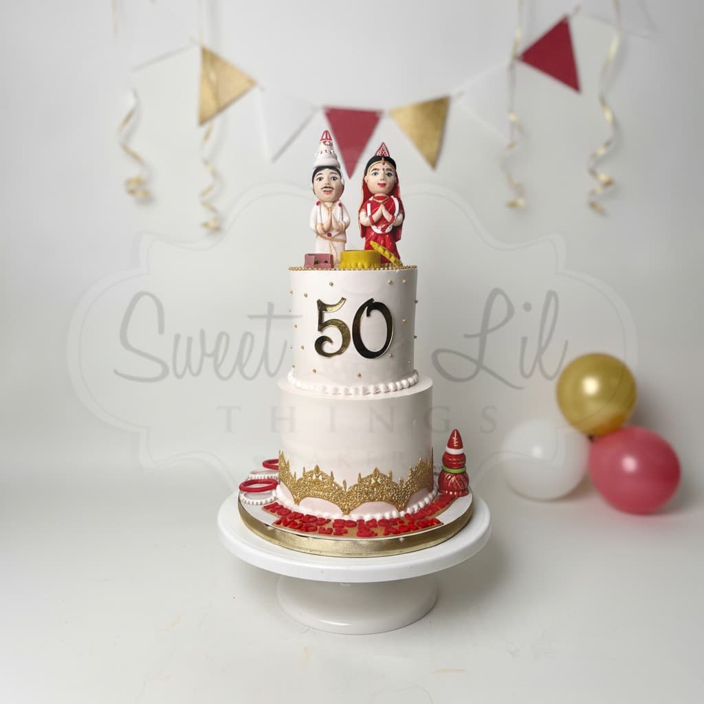 Golden Jubilee Bride & Groom Cake