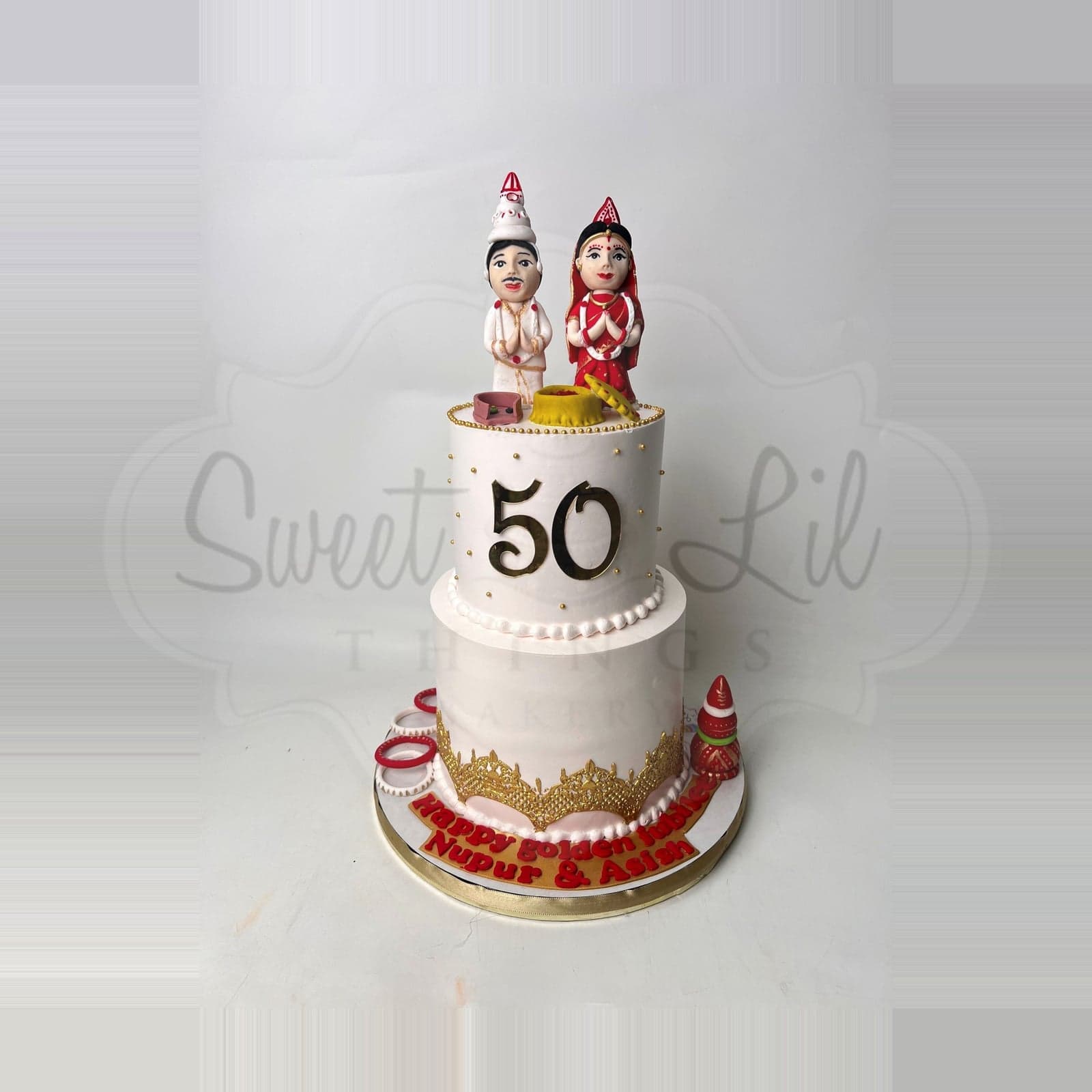 Golden Jubilee Bride & Groom Cake photo 2