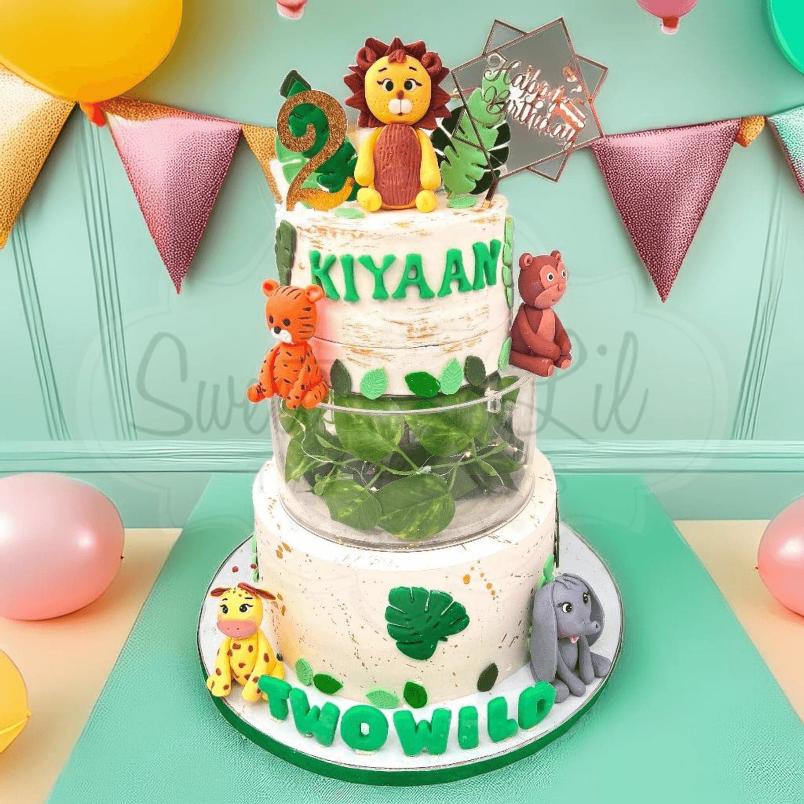 Jungle Safari Theme Birthday Cake