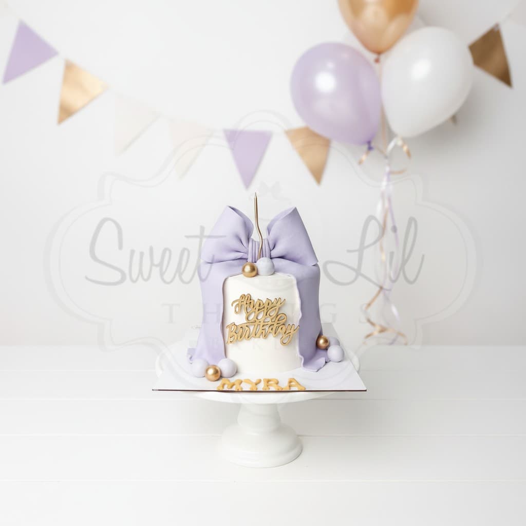 Lavender Bow Birthday Cake