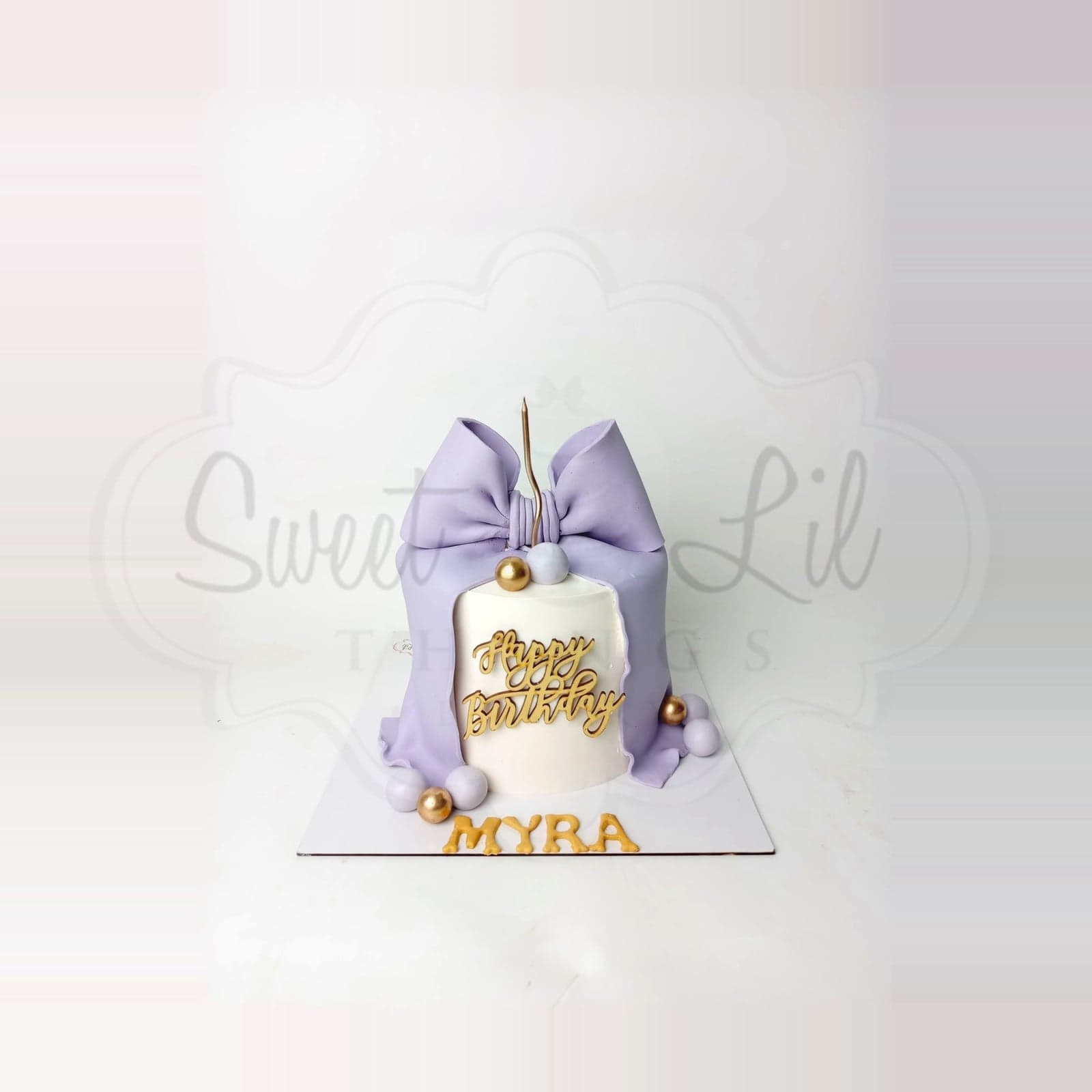 Lavender Bow Birthday Cake photo 2
