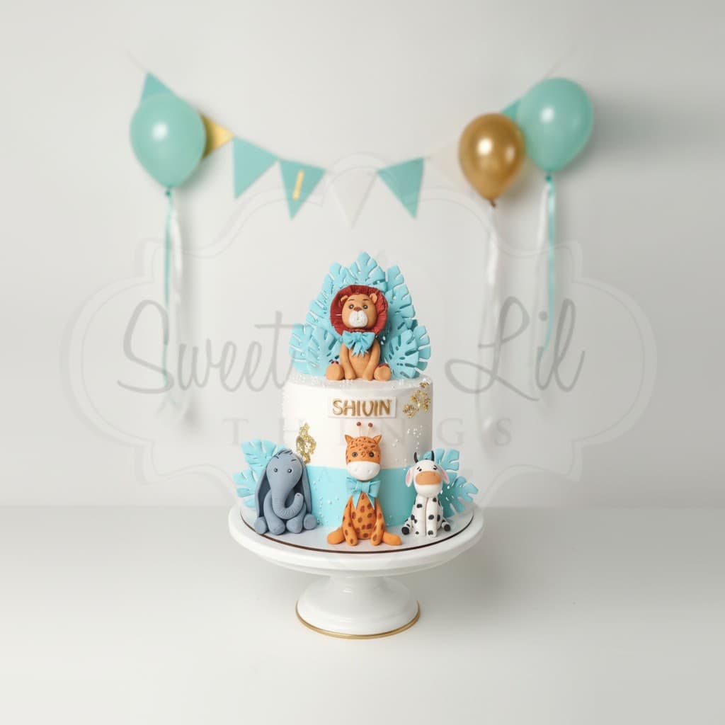 Jungle Theme Cake — Lion Cub Monstera