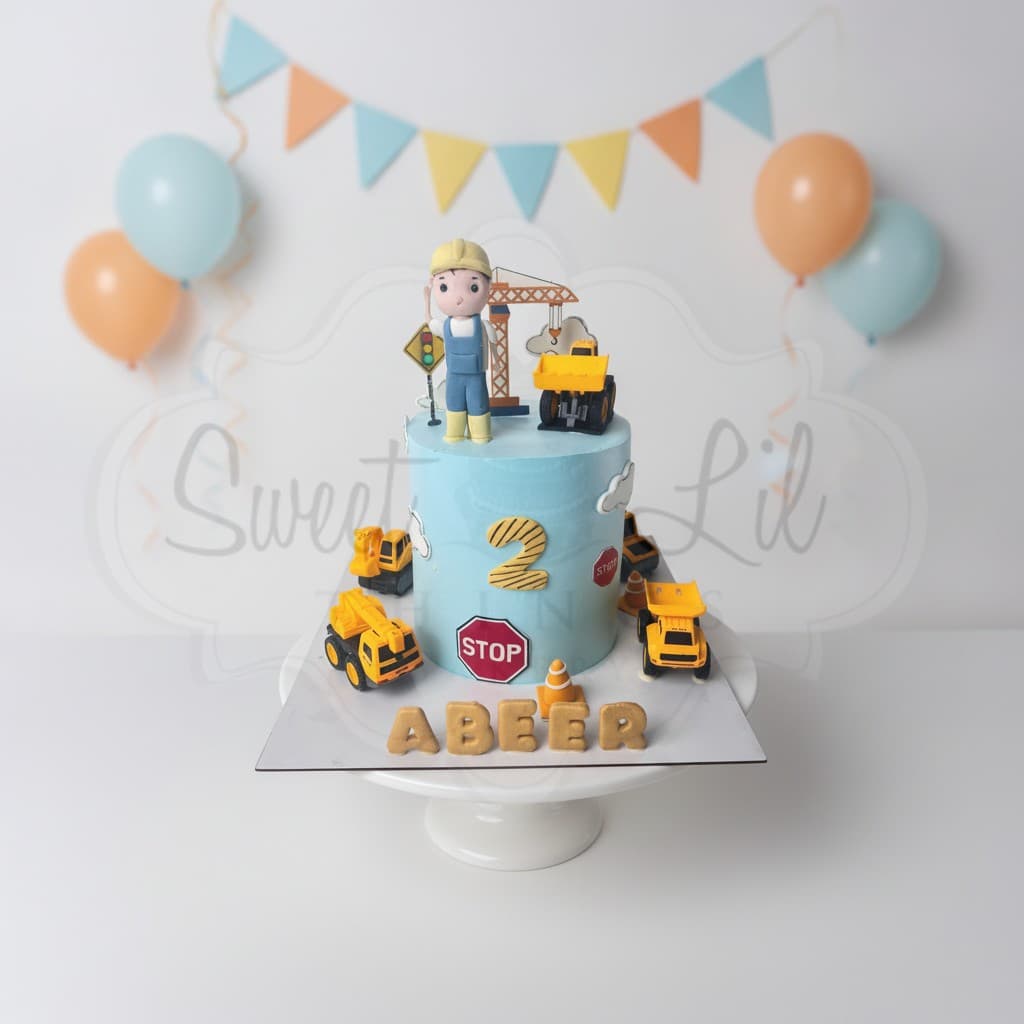 Construction theme Birthday Cake — Little Builder