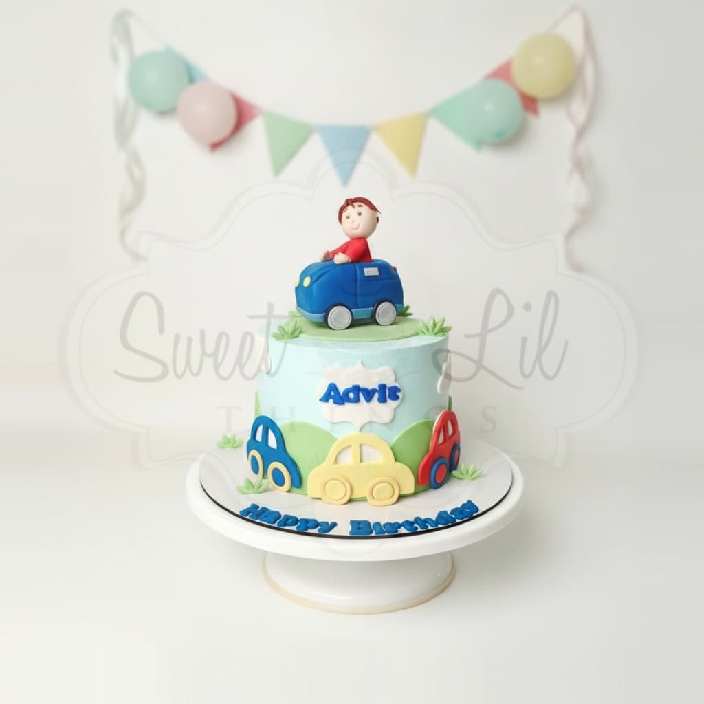 Little Driver Cars Birthday Cake