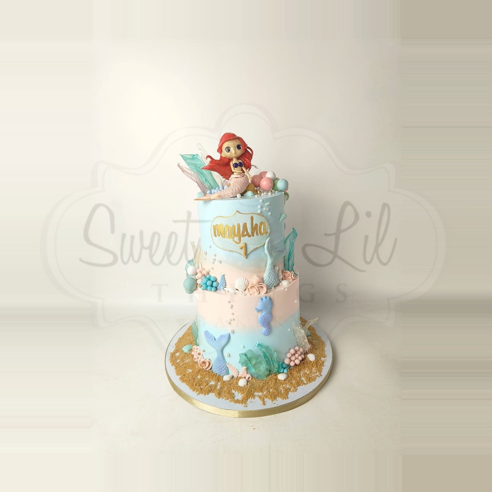 Mermaid Theme First Birthday Cake photo 2