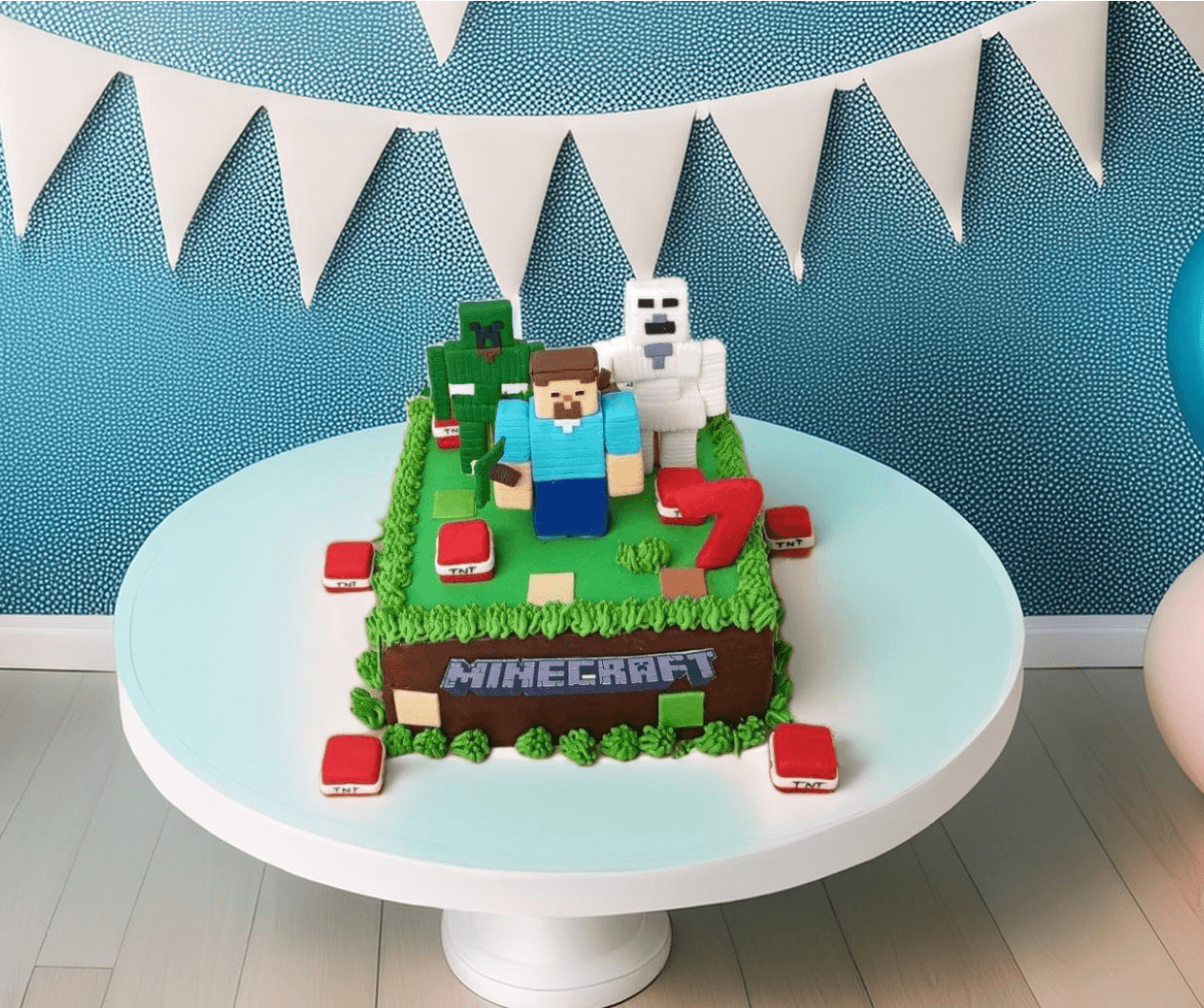 Minecraft Game Birthday Cake
