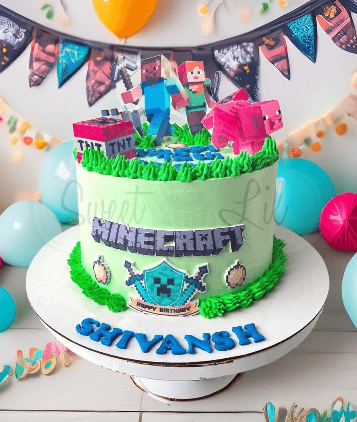 Minecraft Game Birthday Cake