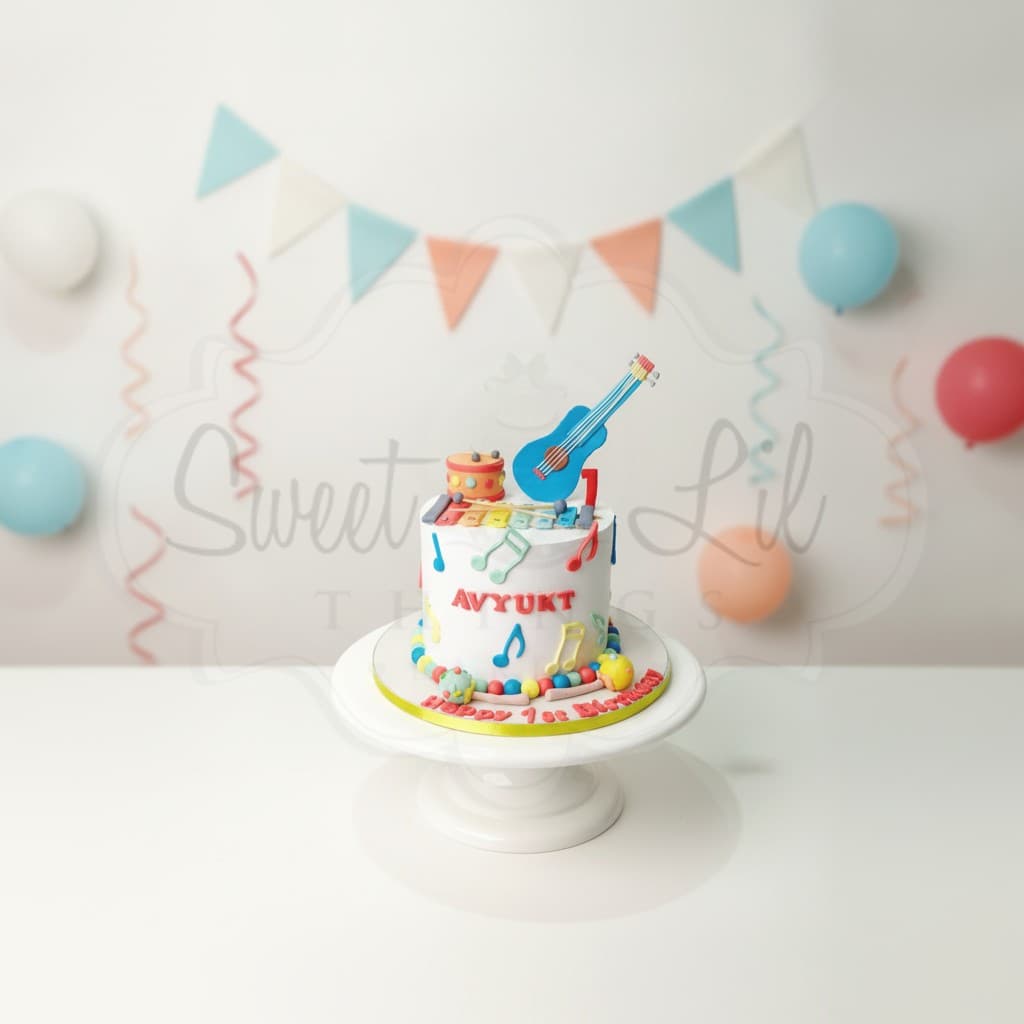 Musical Instruments First Birthday Cake