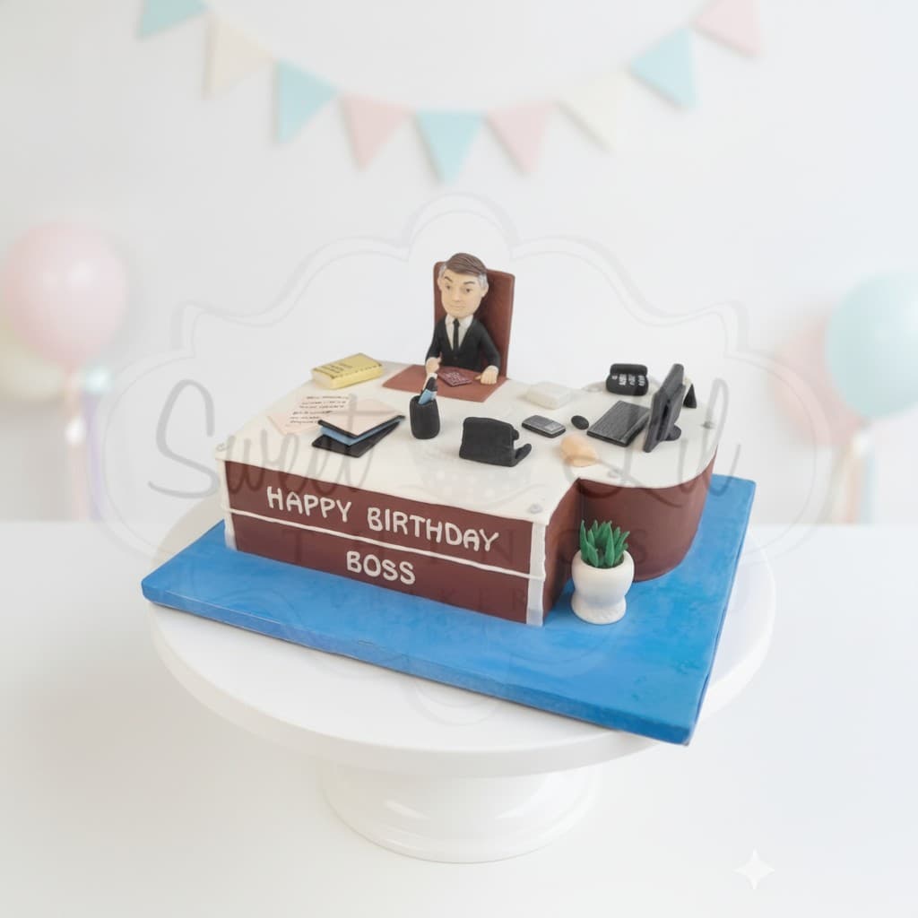 Office Desk Boss Birthday Cake