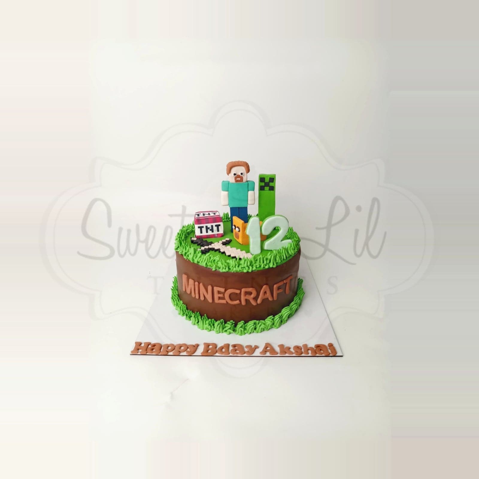 Minecraft Game Birthday Cake — Pixel Block Letters photo 2