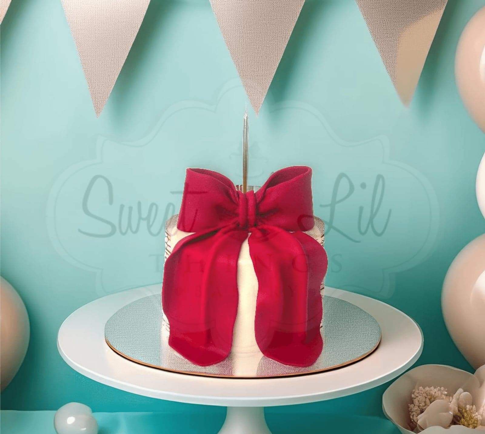 Red Bow Birthday Cake