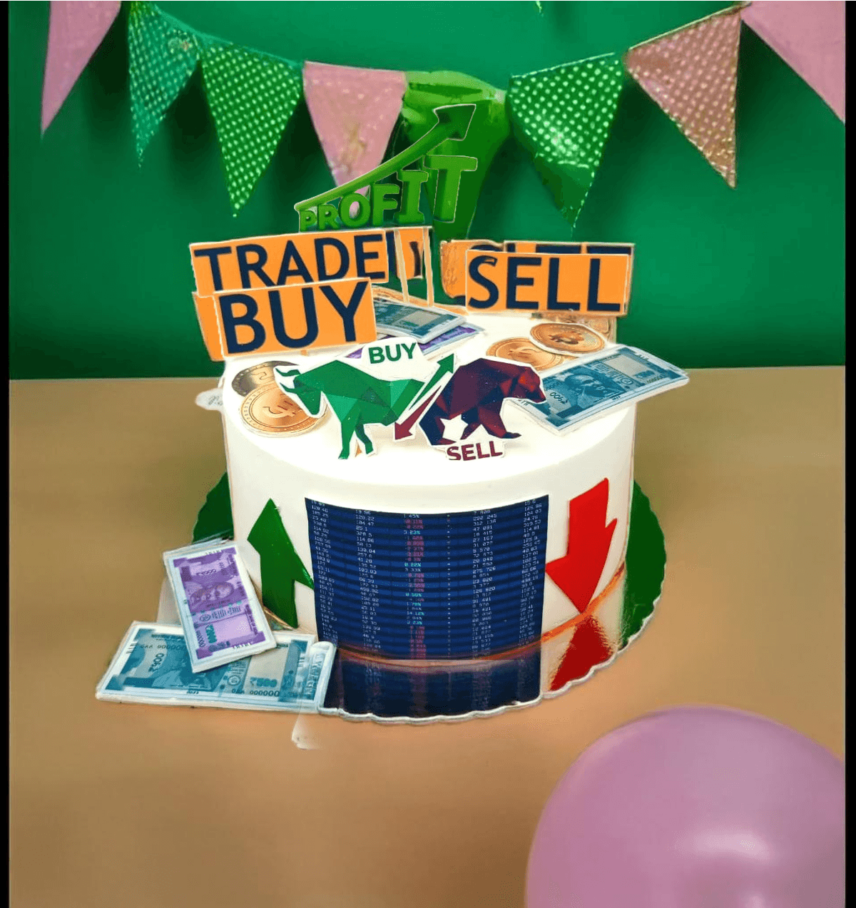 Stock Market Trader Birthday Cake