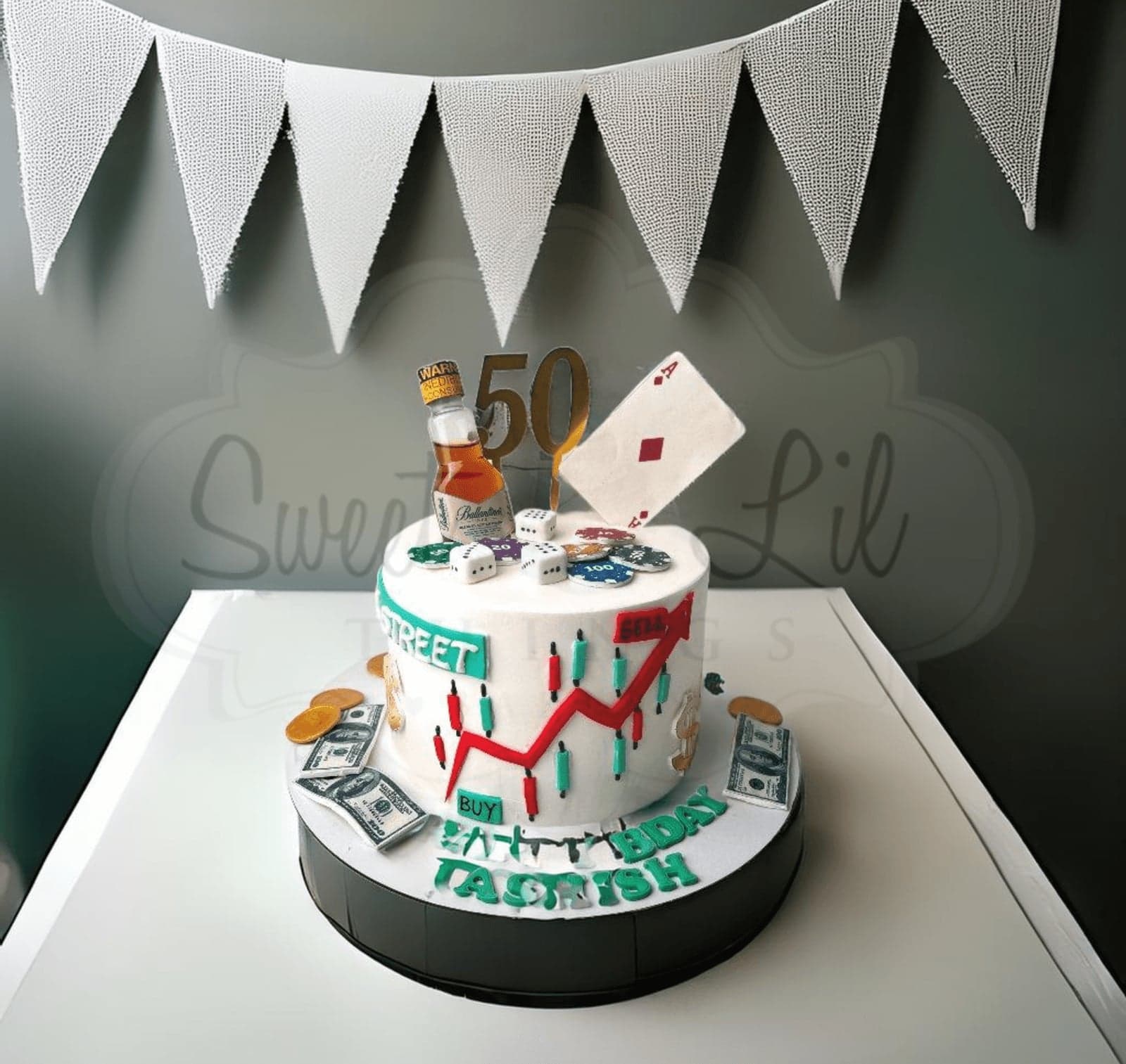 Stock Trader Gambler Birthday Cake