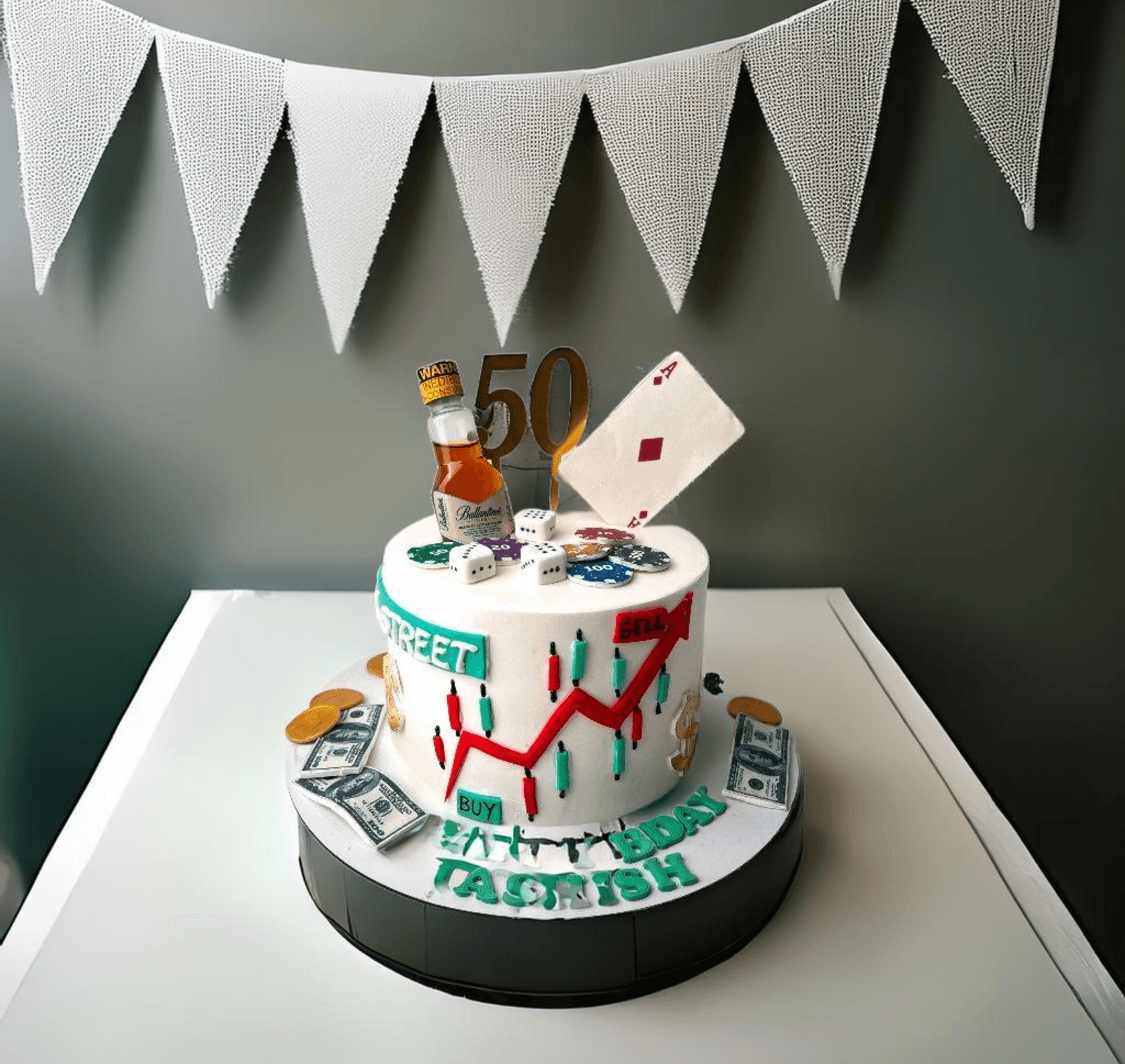 Stock Trader Gambler Birthday Cake