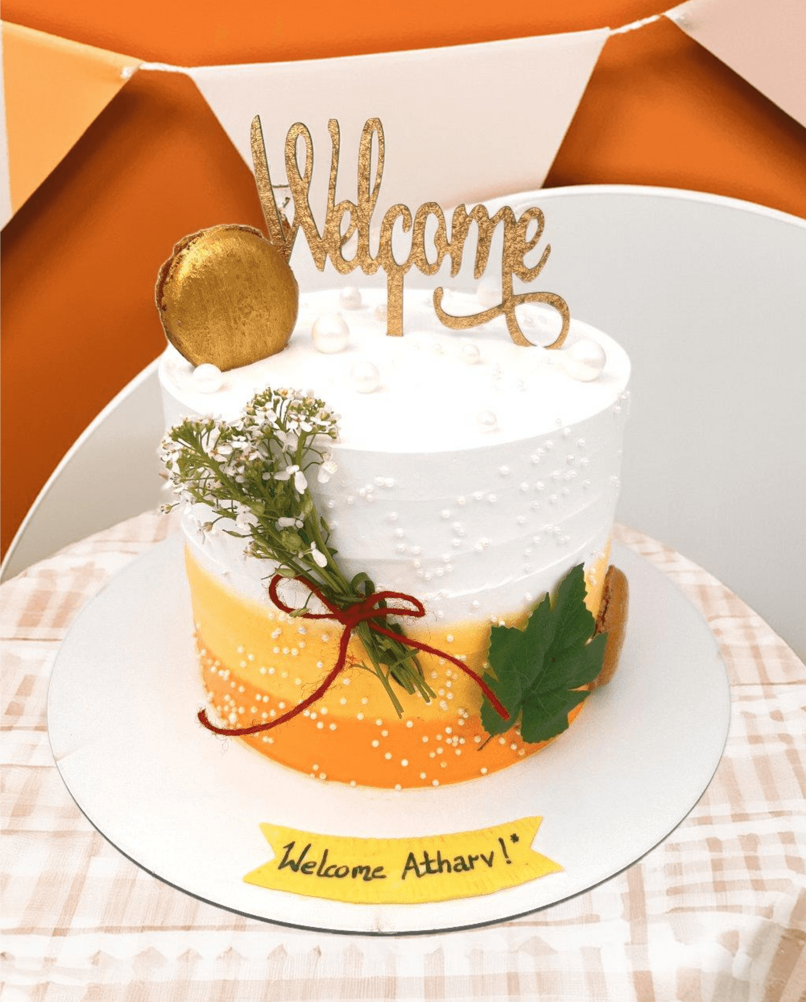 Sunrise White Pearl Birthday Cake