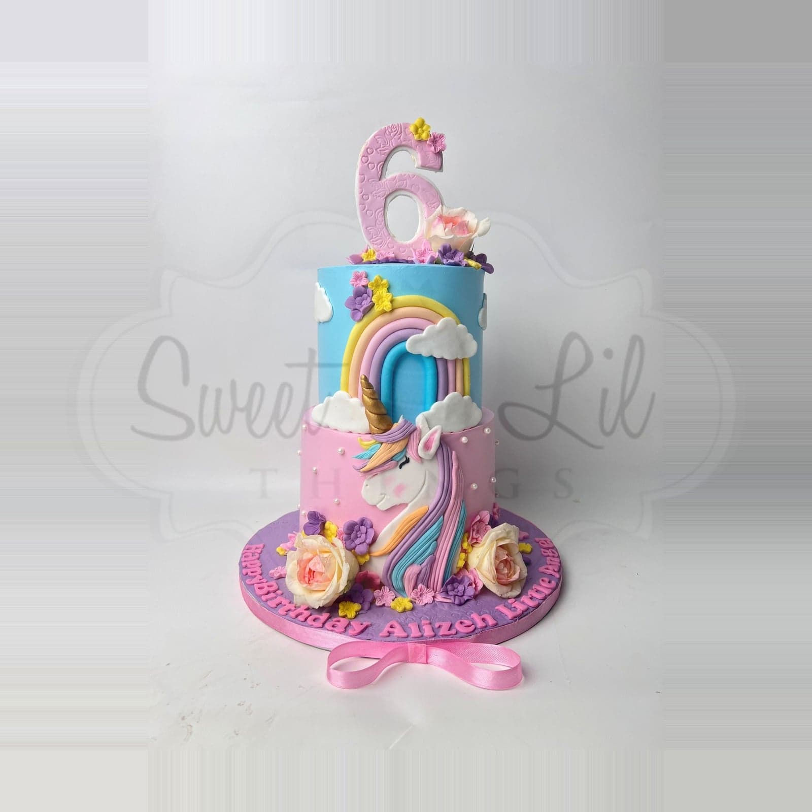 Unicorn Rainbow Birthday Cake — Clouds photo 2