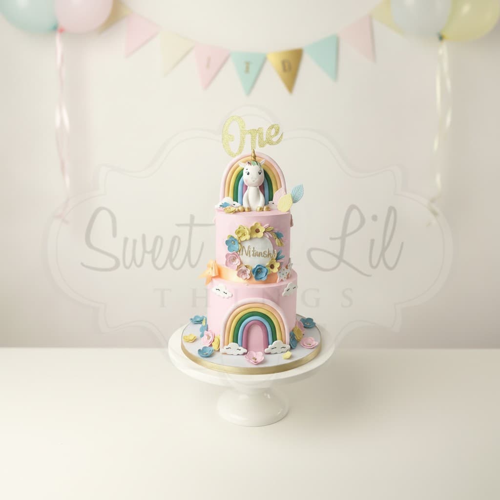 Unicorn Rainbow Birthday Cake — Floral First