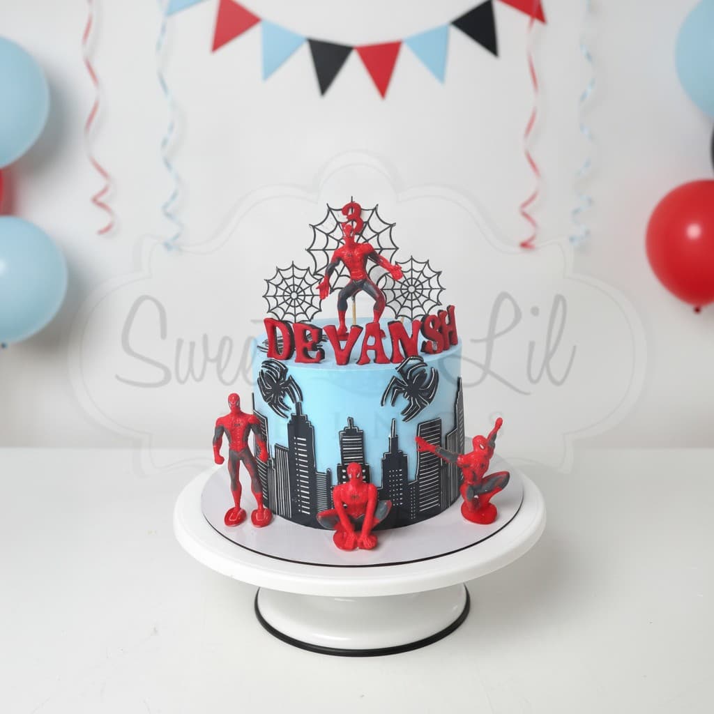 Spiderman theme Cake — Web Hero City
