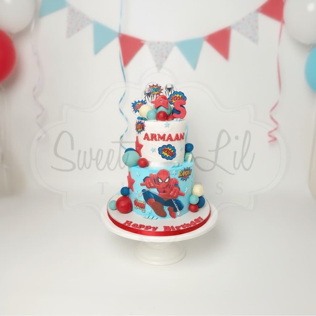 Spiderman theme Cake — Web Hero Comic Burst