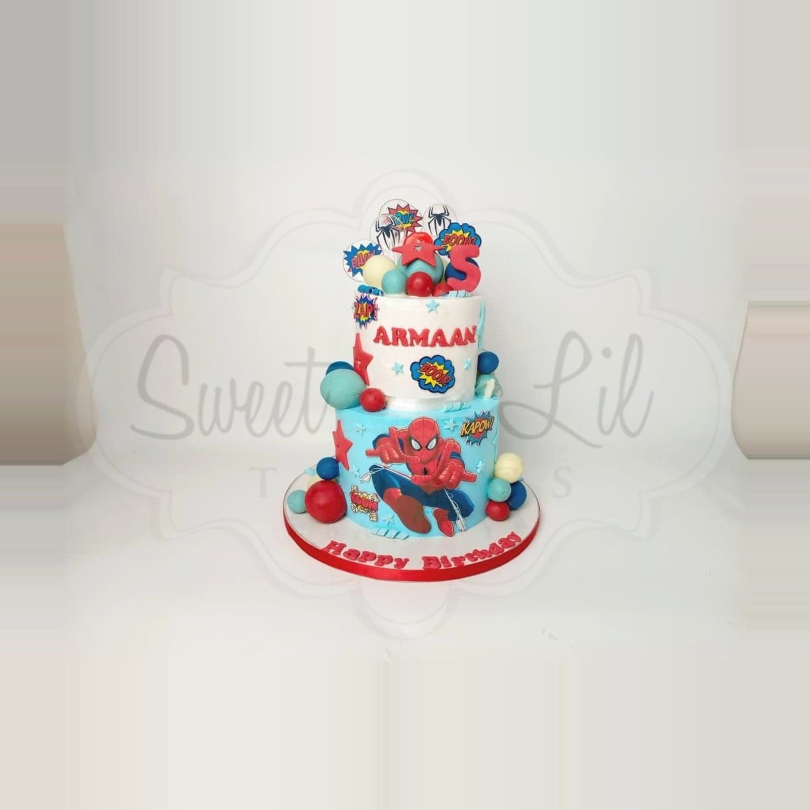 Spiderman theme Cake — Web Hero Comic Burst photo 2