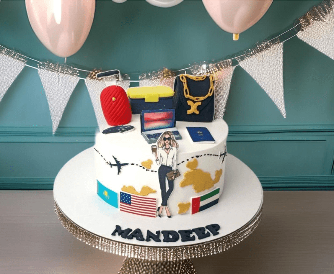 Women Entrepreneur Traveller Cake