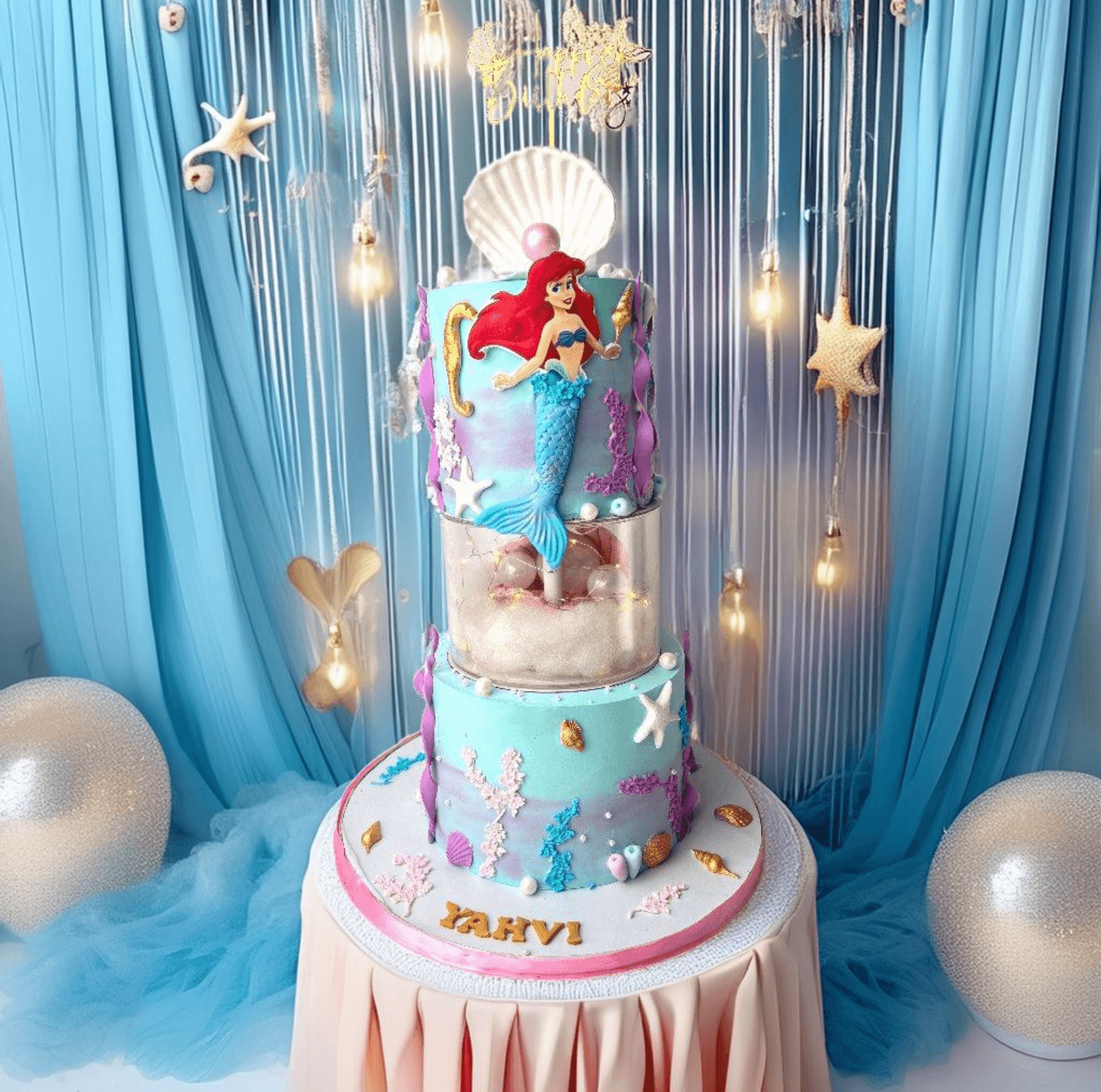 Ariel Mermaid Princess Cake