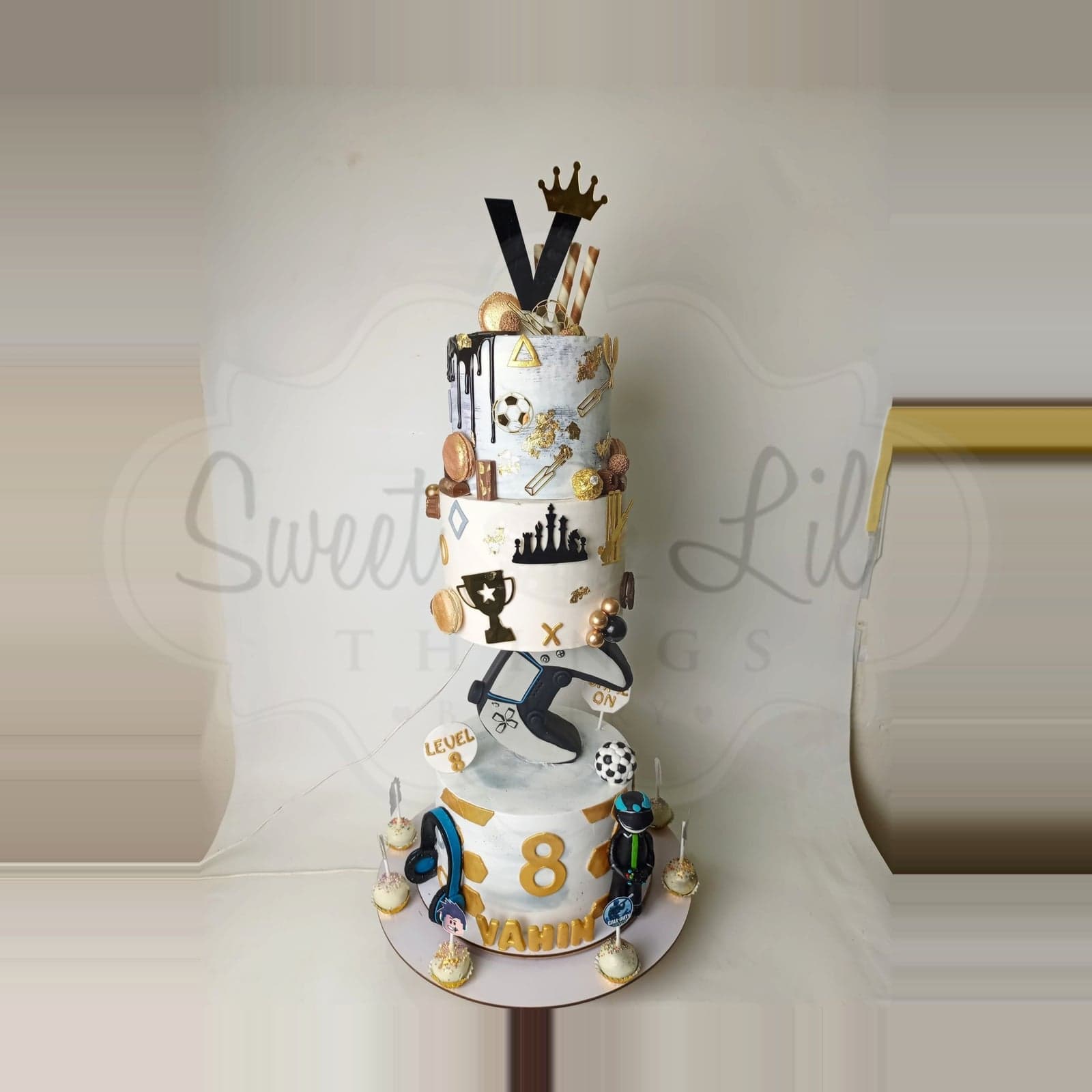 3 Tier Level Up Sports Birthday Cake photo 2