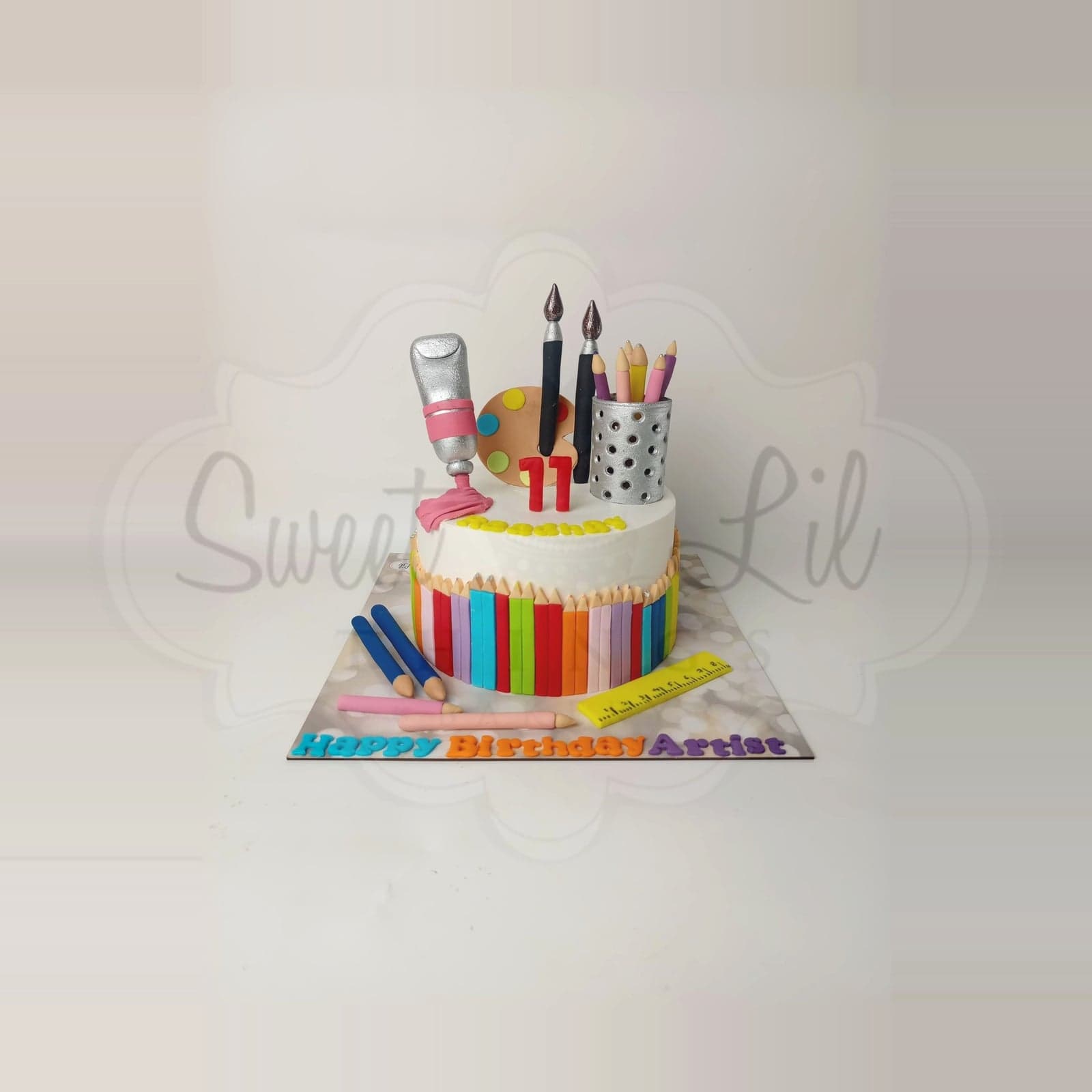 Artist Palette Birthday Cake photo 2