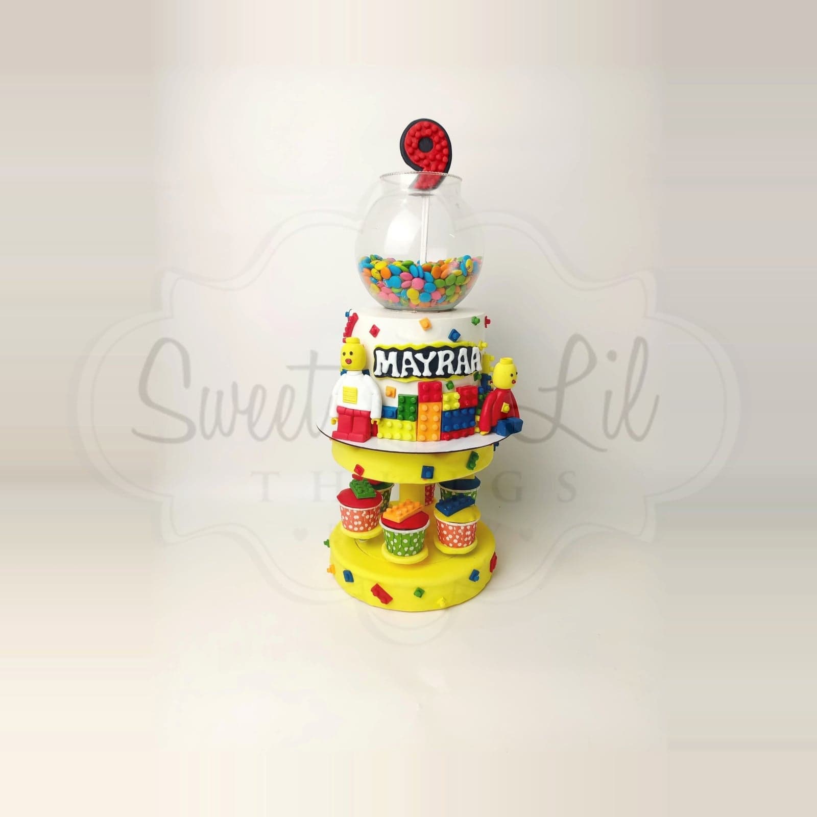 Lego theme Cake with candy jar photo 2